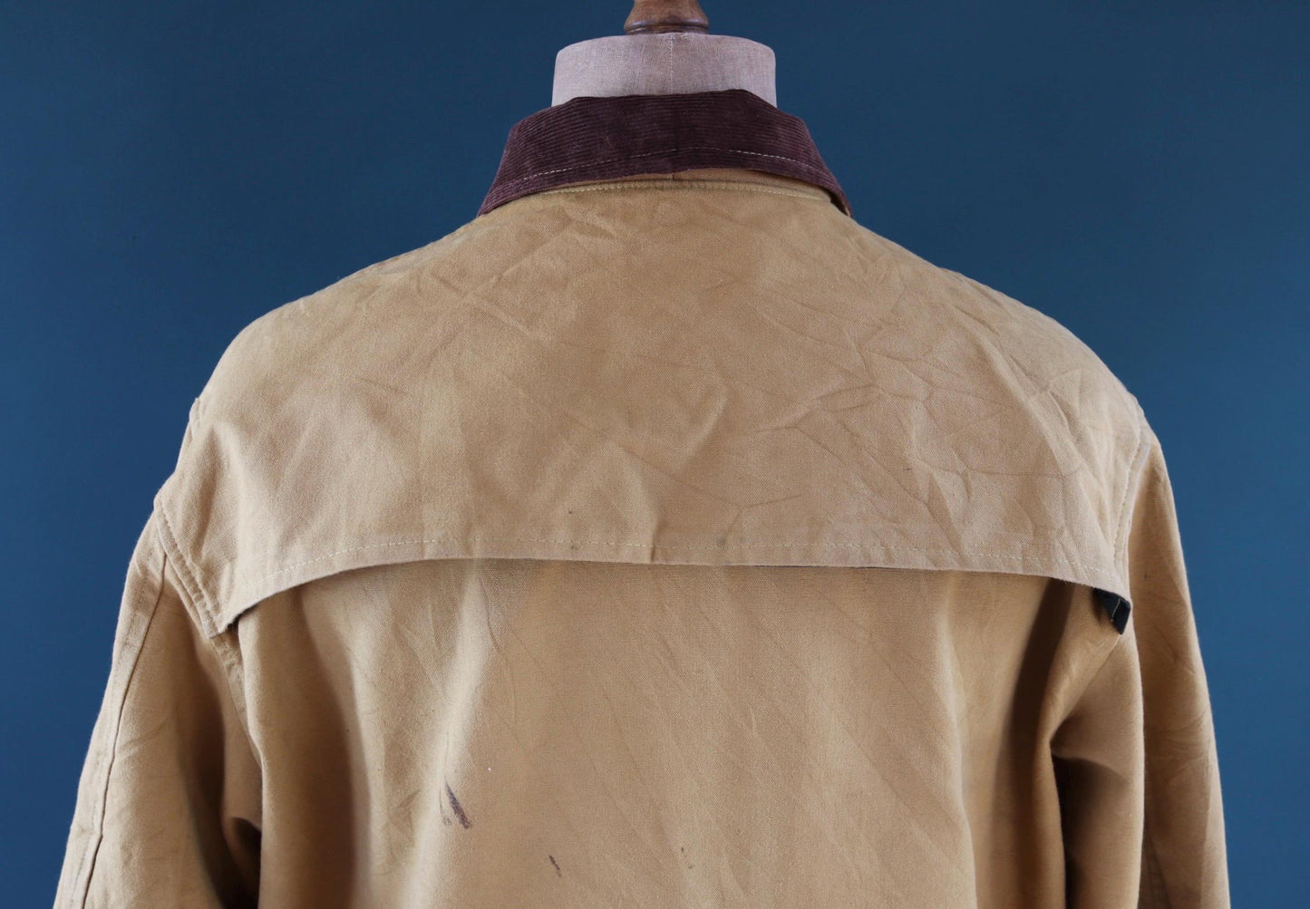Vintage 1960s 60s Woods brown tin cloth duck cotton canvas hunting shooting jacket 54” chest workwear work chore Canadian