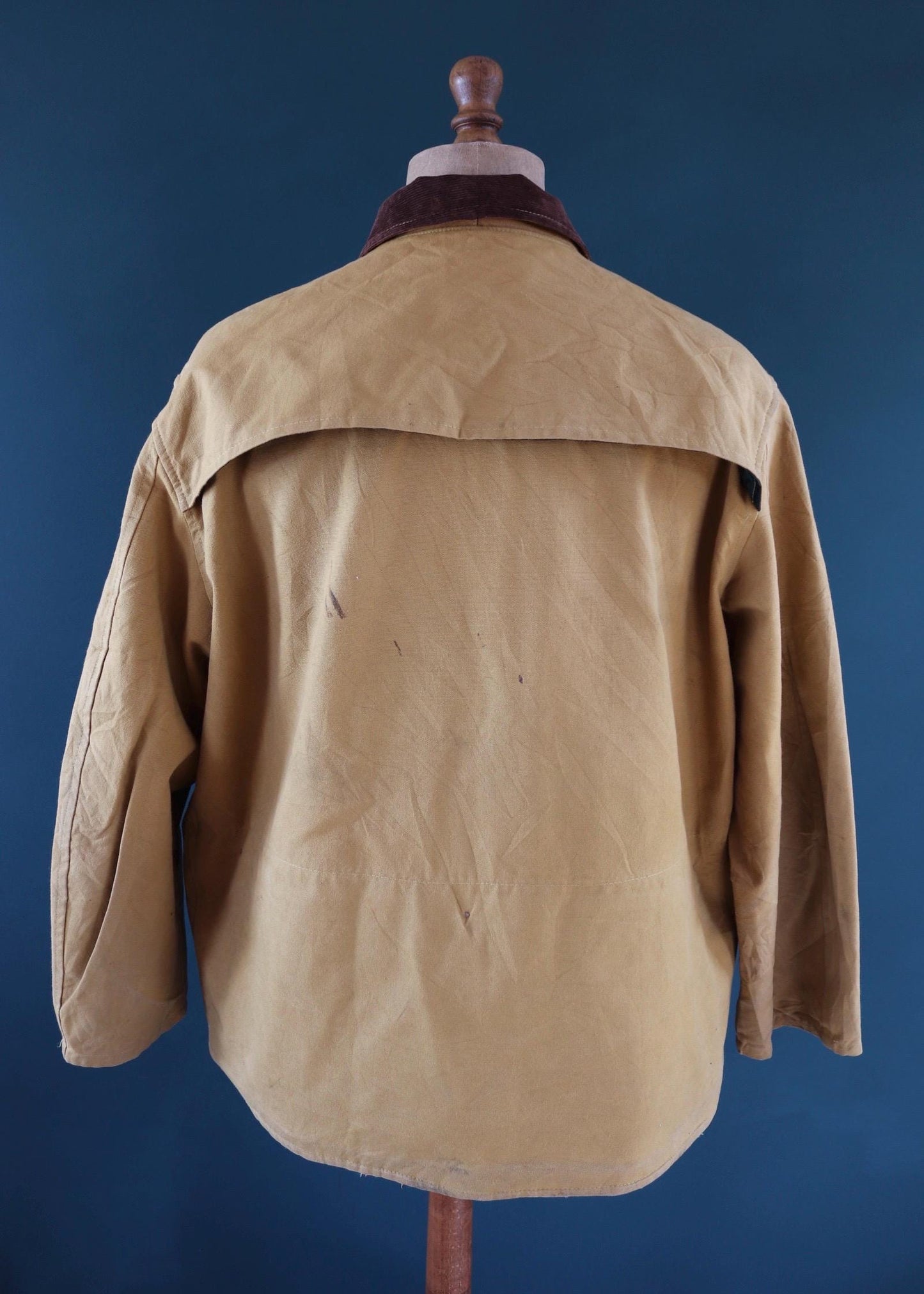 Vintage 1960s 60s Woods brown tin cloth duck cotton canvas hunting shooting jacket 54” chest workwear work chore Canadian