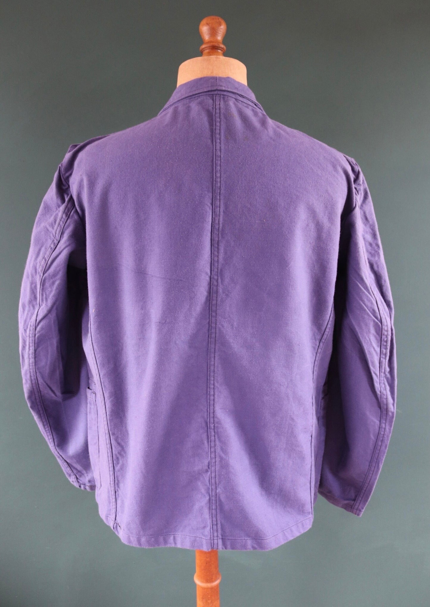 Vintage WW2 workwear jacket 1940s deadstock Swedish military hospital indigo blue cotton twill work chore 47” chest