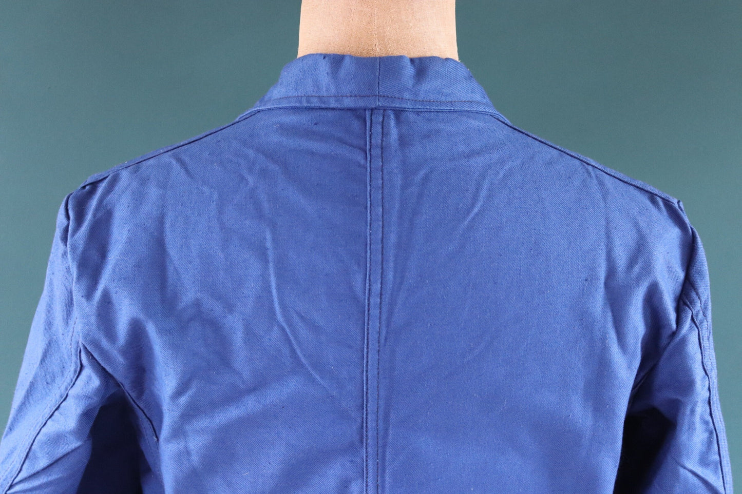 Vintage WW2 workwear jacket 1940s deadstock Swedish military hospital indigo blue cotton twill work chore 42” chest
