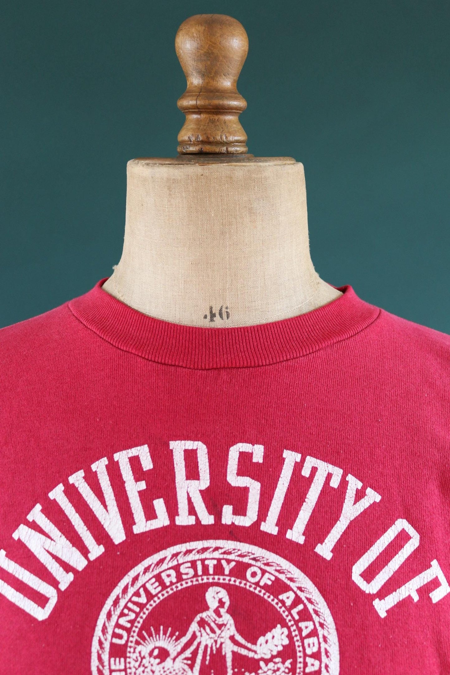 Vintage 1970s 70s 1980s 80s Russel Athletic pink red University of Alabama sweatshirt 48" chest sportswear 50 50