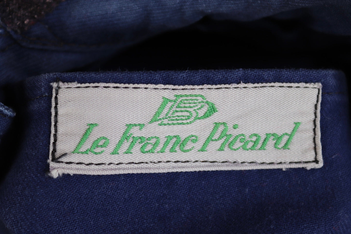 Vintage French blue workwear jacket 1960s pompier fireman cotton twill work chore faded 46” chest bleu de travail