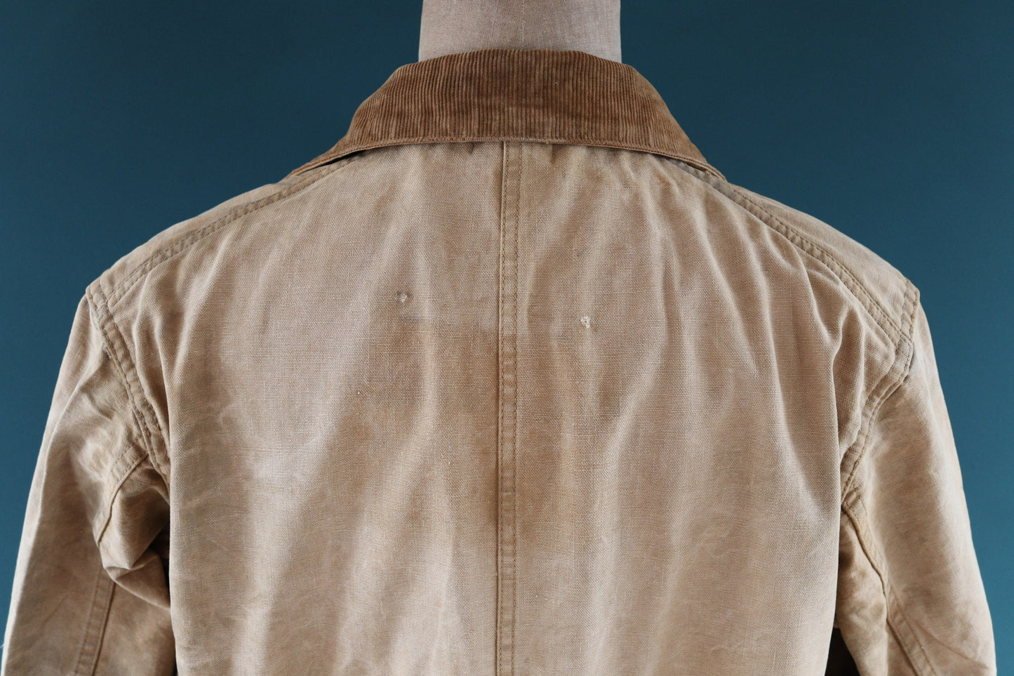 Vintage 1920s 20s tin cloth duck cotton canvas hunting shooting jacket 48” chest Hettrick American workwear work chore