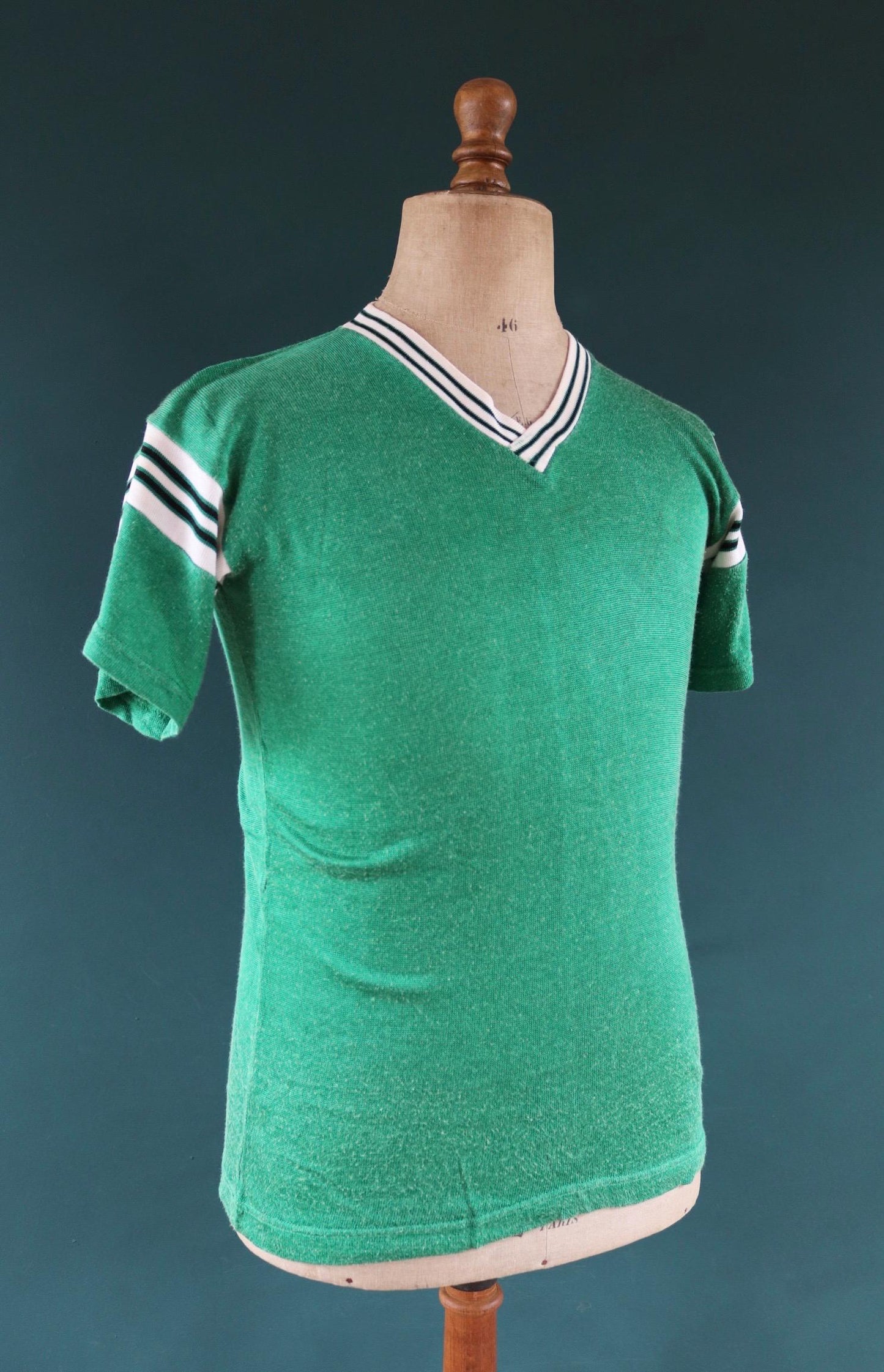 Vintage 1970s 70s New Era Fiddlers Green nylon durene shirt sports sportswear ringer 36” chest football sportswear sports USA