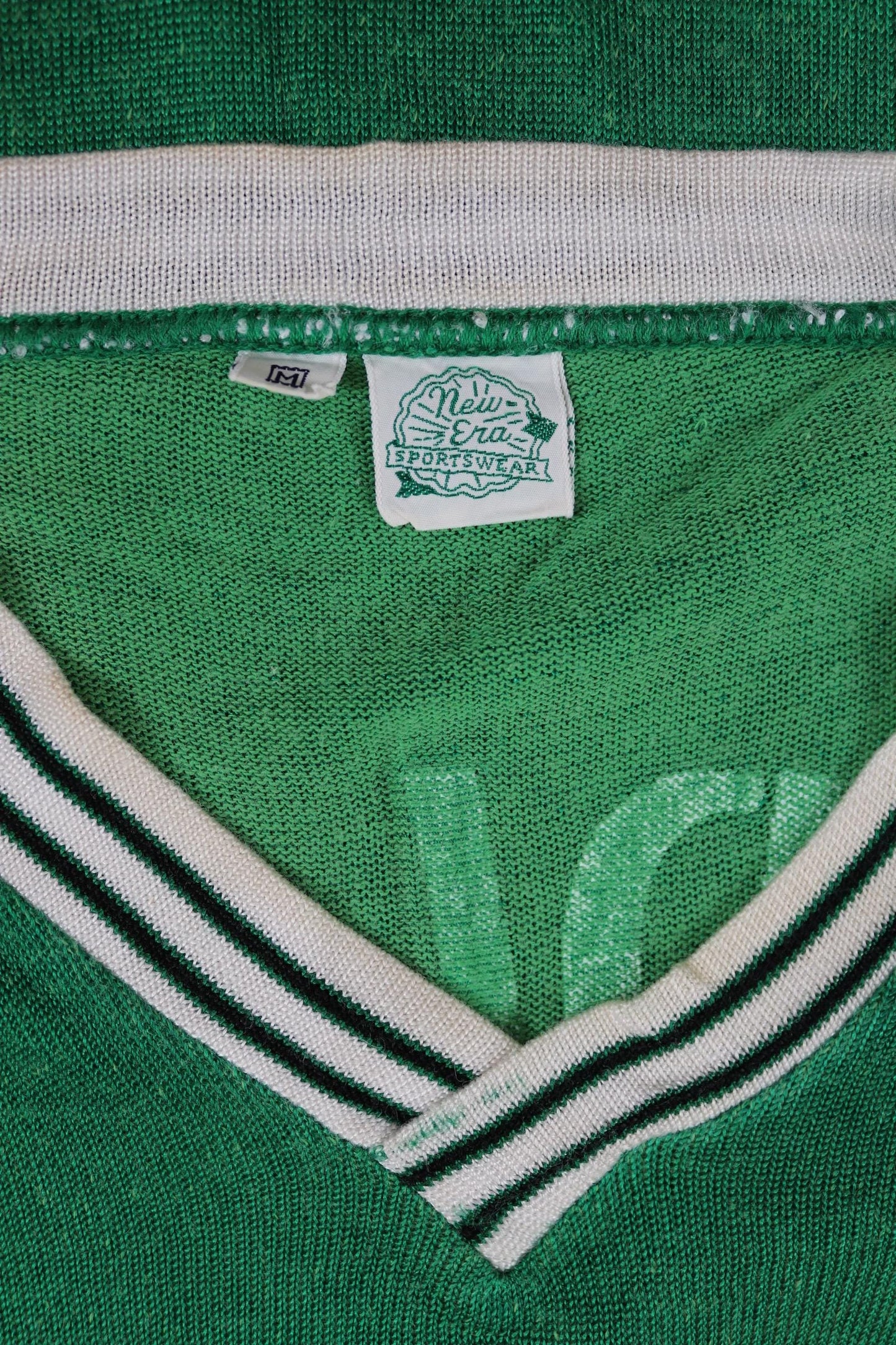 Vintage 1970s 70s New Era Fiddlers Green nylon durene shirt sports sportswear ringer 36” chest football sportswear sports USA