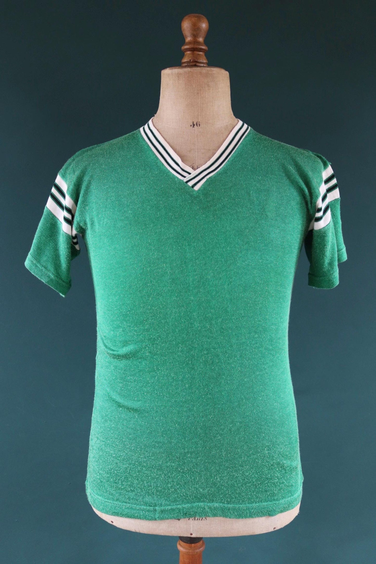 Vintage 1970s 70s New Era Fiddlers Green nylon durene shirt sports sportswear ringer 36” chest football sportswear sports USA