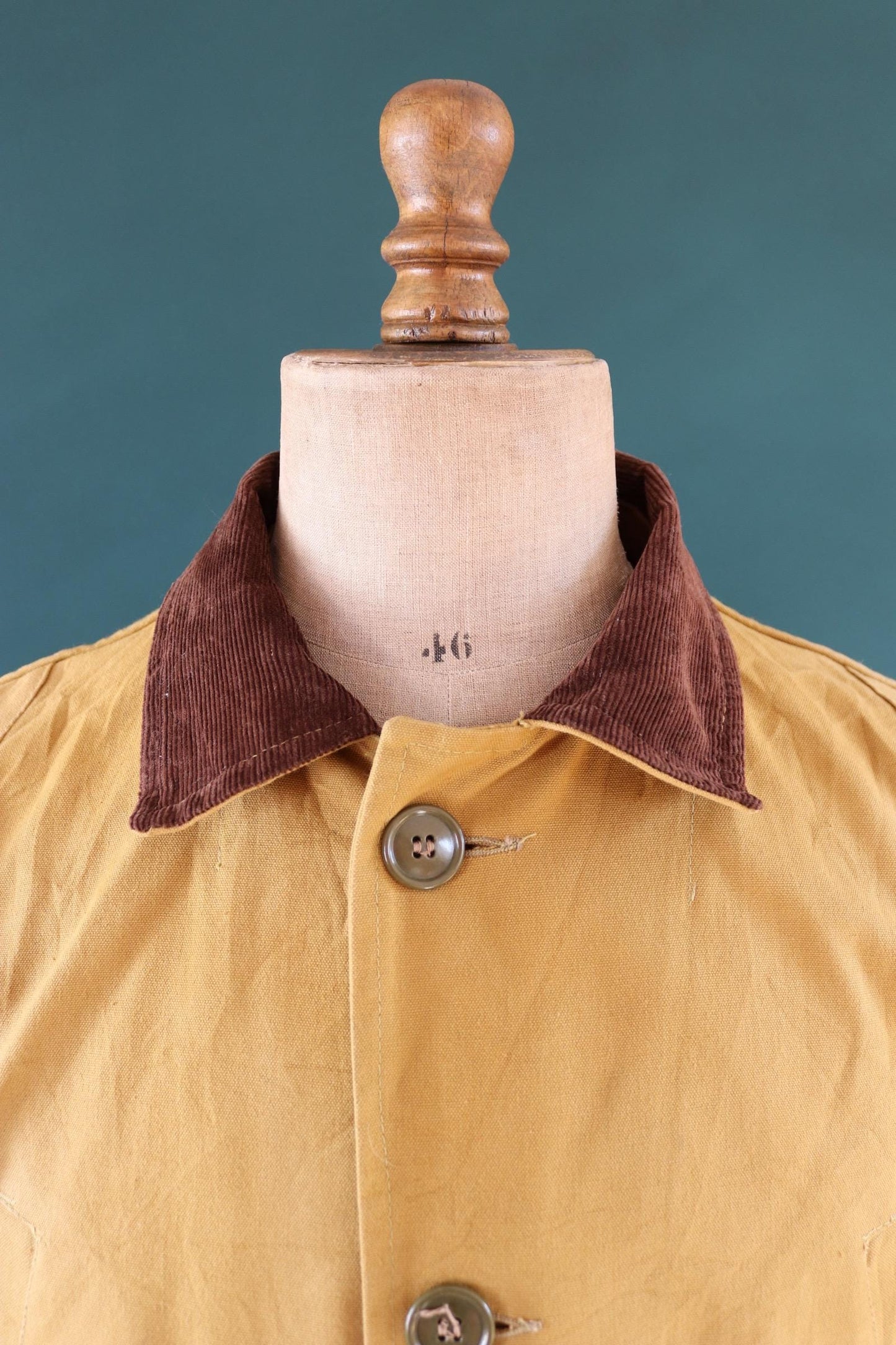 Vintage 1960s 60s Woods brown tin cloth duck cotton canvas hunting shooting jacket 54” chest workwear work chore Canadian