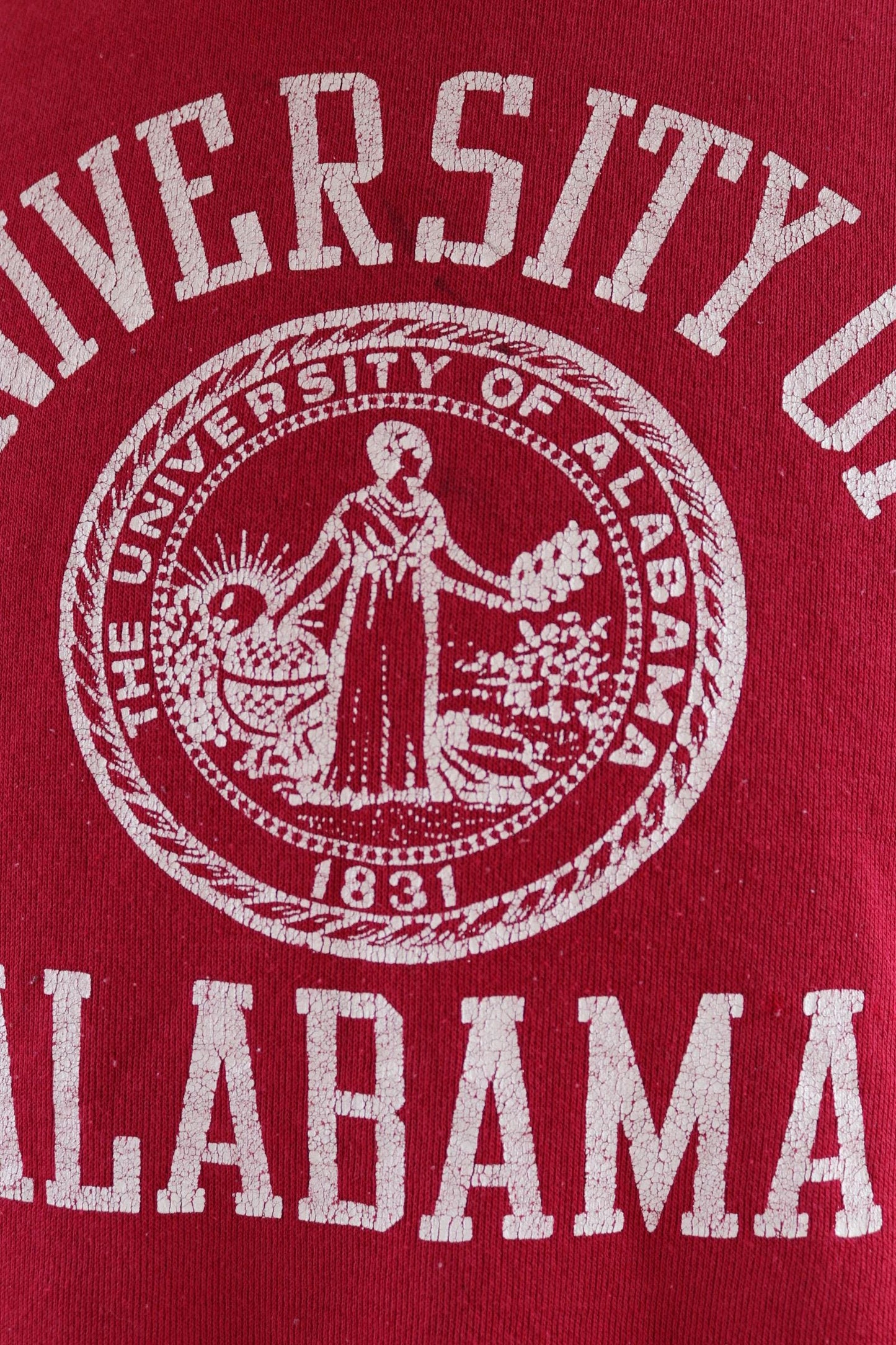 Vintage 1970s 70s 1980s 80s Russel Athletic pink red University of Alabama sweatshirt 48" chest sportswear 50 50