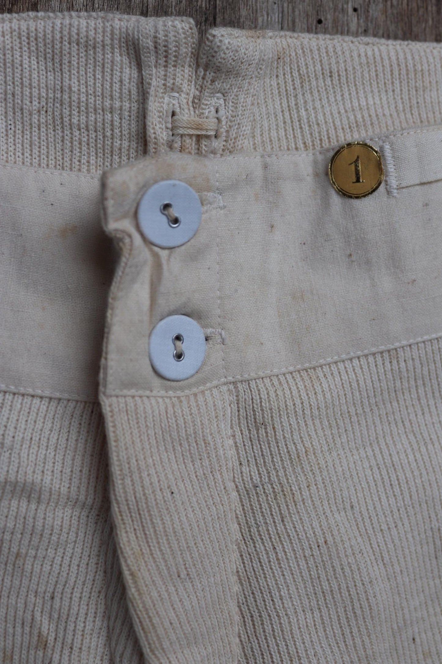 Vintage 1940s WW2 underwear - unworn long johns - Swedish army military - ecru white fleck ribbed cotton - thermal loungewear - 34" x 26"