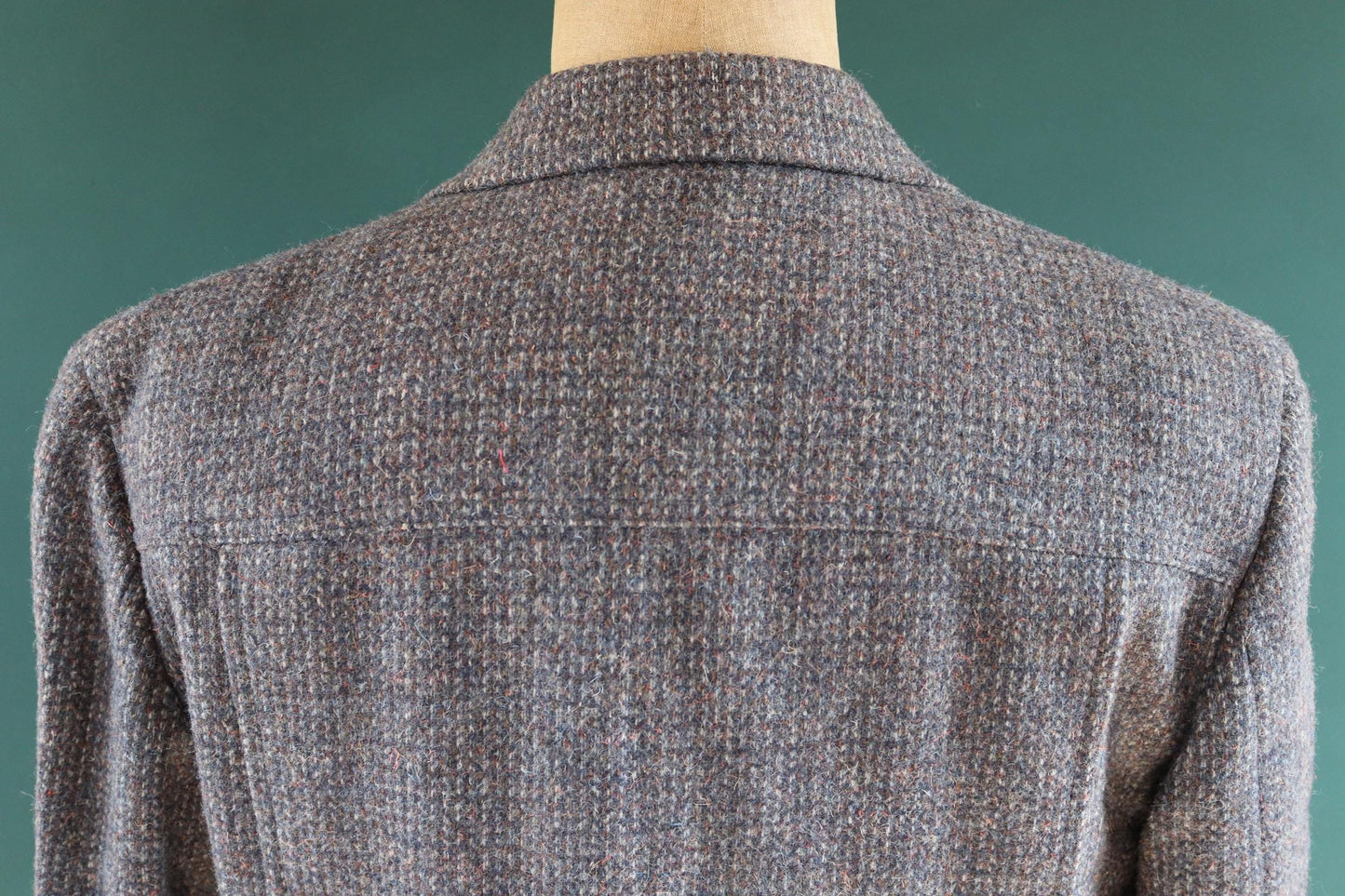 Vintage 1980s 80s 1990s 90s Pendleton grey blue wool tweed sports suit Western blazer jacket 44" chest elbow patches half belt action back