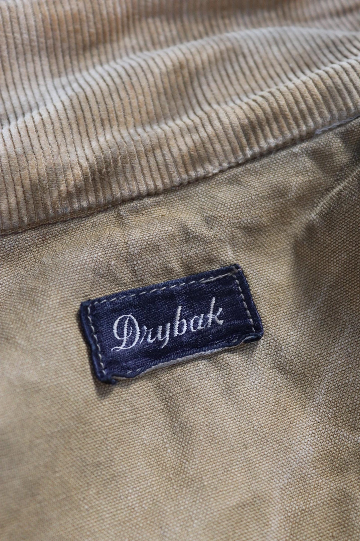 Vintage 1930s 30s 1940s 40s tin cloth duck cotton canvas hunting shooting jacket 47” chest Drybak American workwear work chore distressed