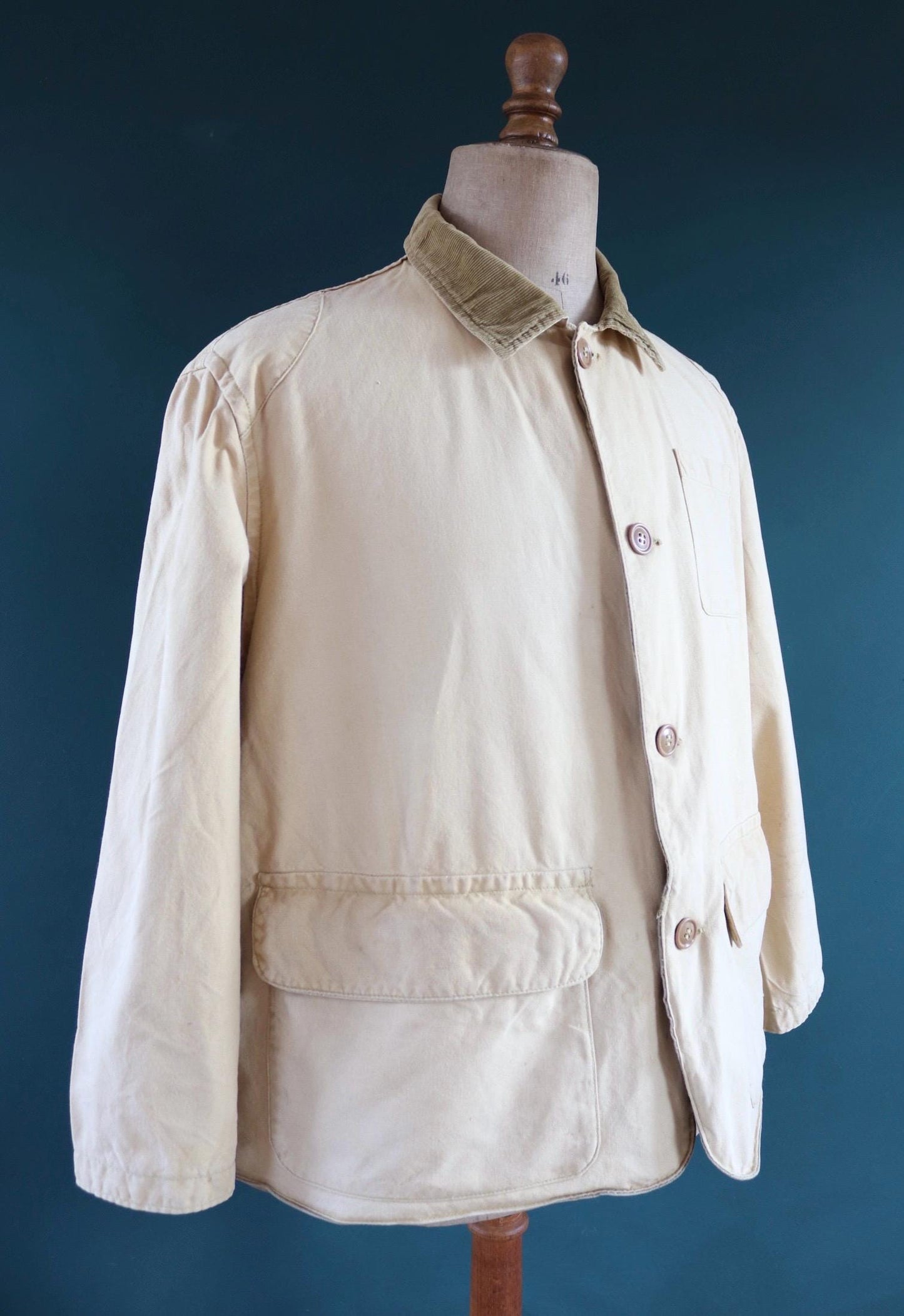 Vintage 1950s 50s 1960s 60s American Field Hettrick tan brown duck cotton canvas jacket hunting shooting American 50” chest workwear chore