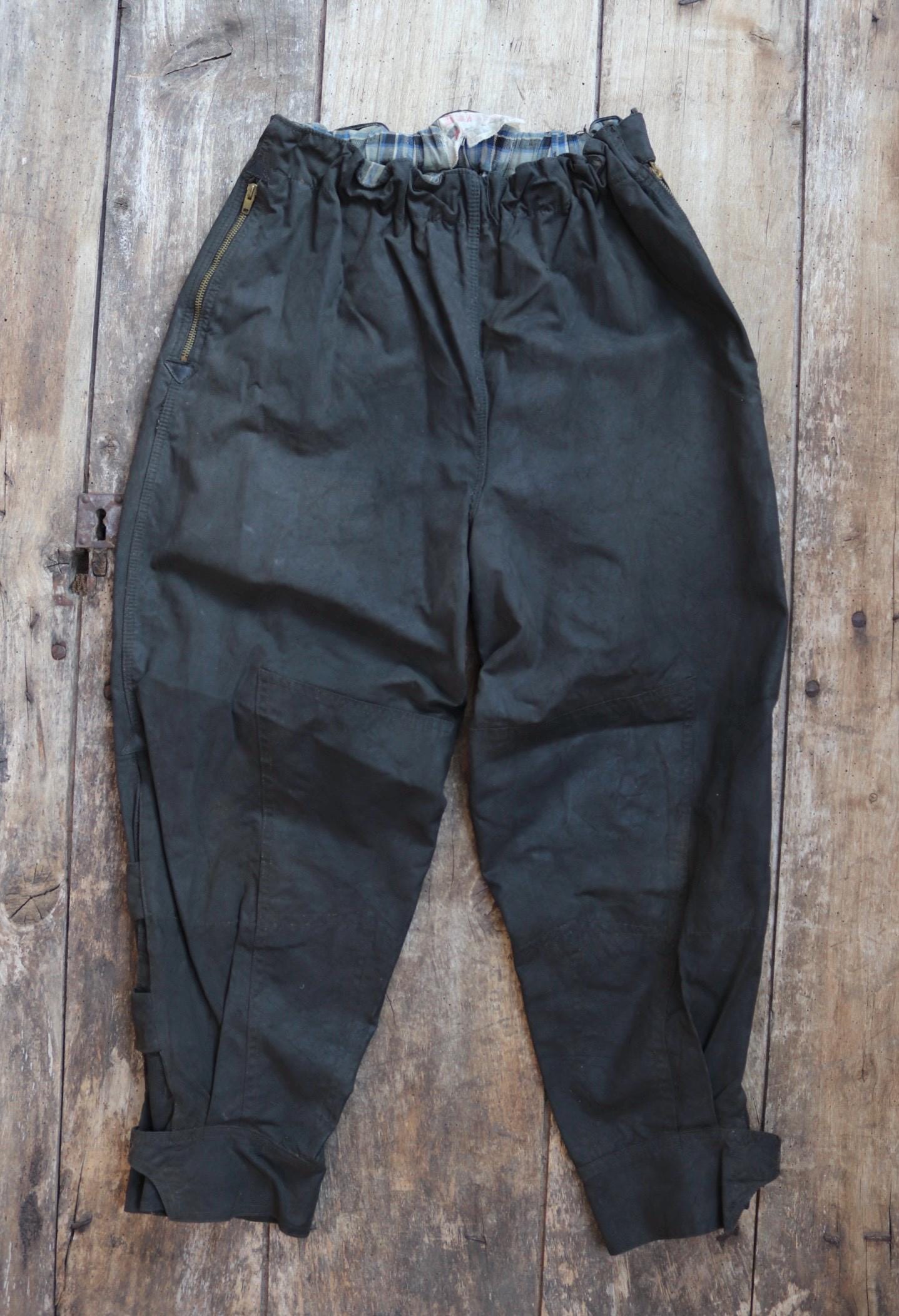 Vintage 1950s 50s Belstaff Trialmaster chequered flag waxed cotton motorcycle jacket trousers full suit 45" chest trial bike racing