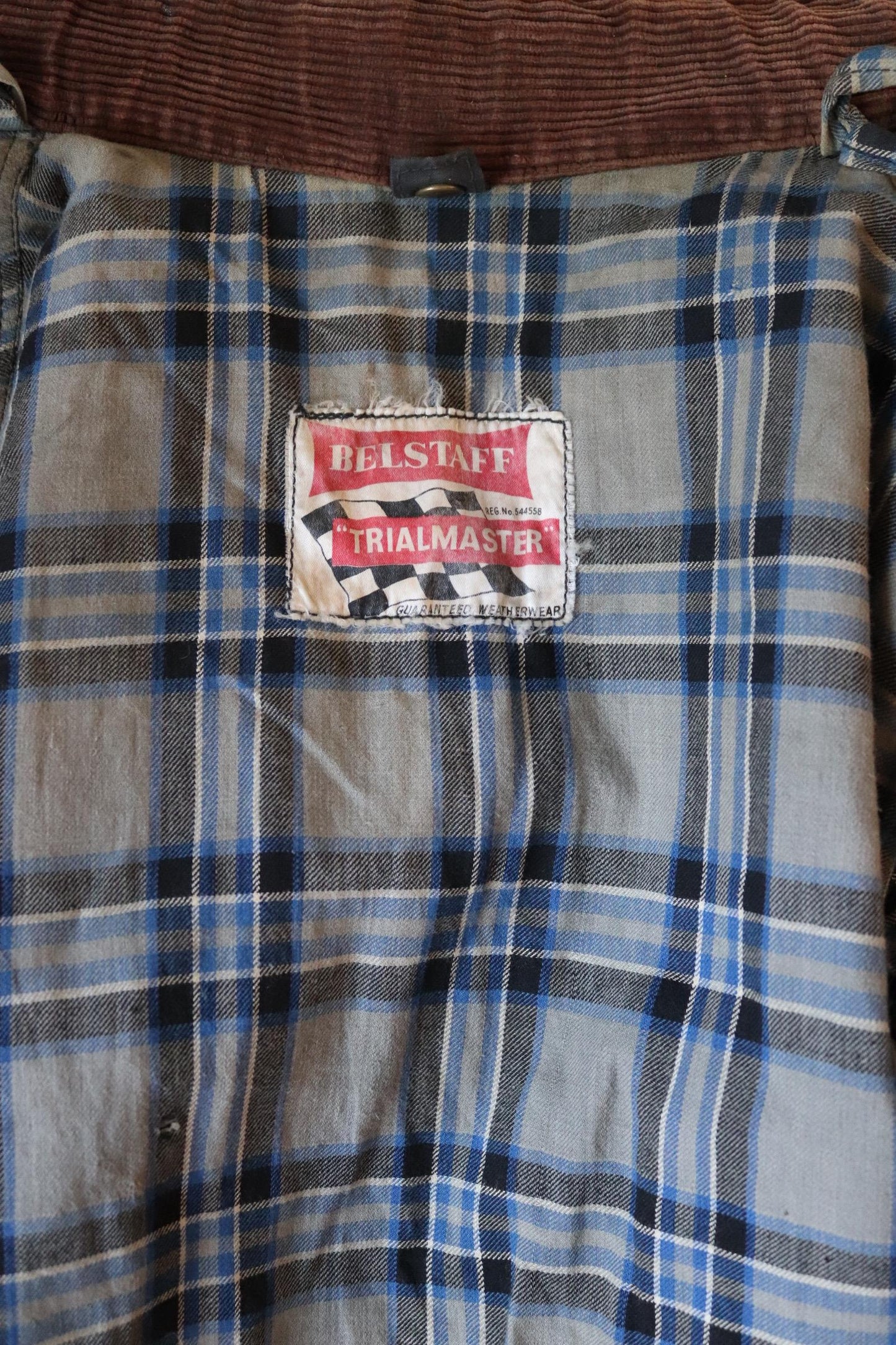 Vintage 1950s 50s Belstaff Trialmaster chequered flag waxed cotton motorcycle jacket trousers full suit 45" chest trial bike racing