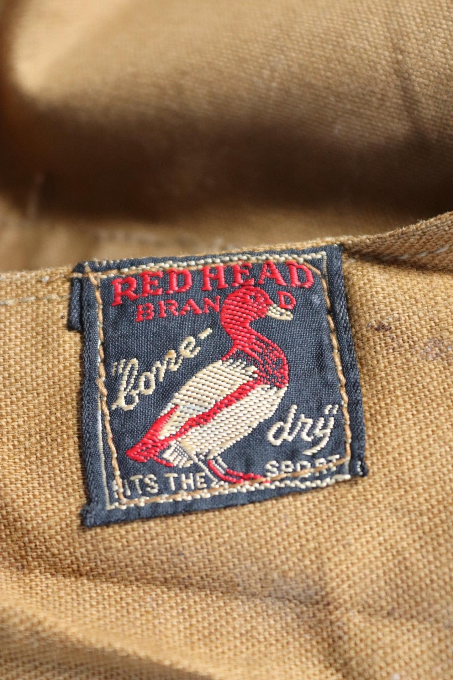 Vintage 1930s 30s 1940s 40s Red Head tin cloth duck cotton canvas hunting shooting jacket 47” chest Red Head American workwear work chore