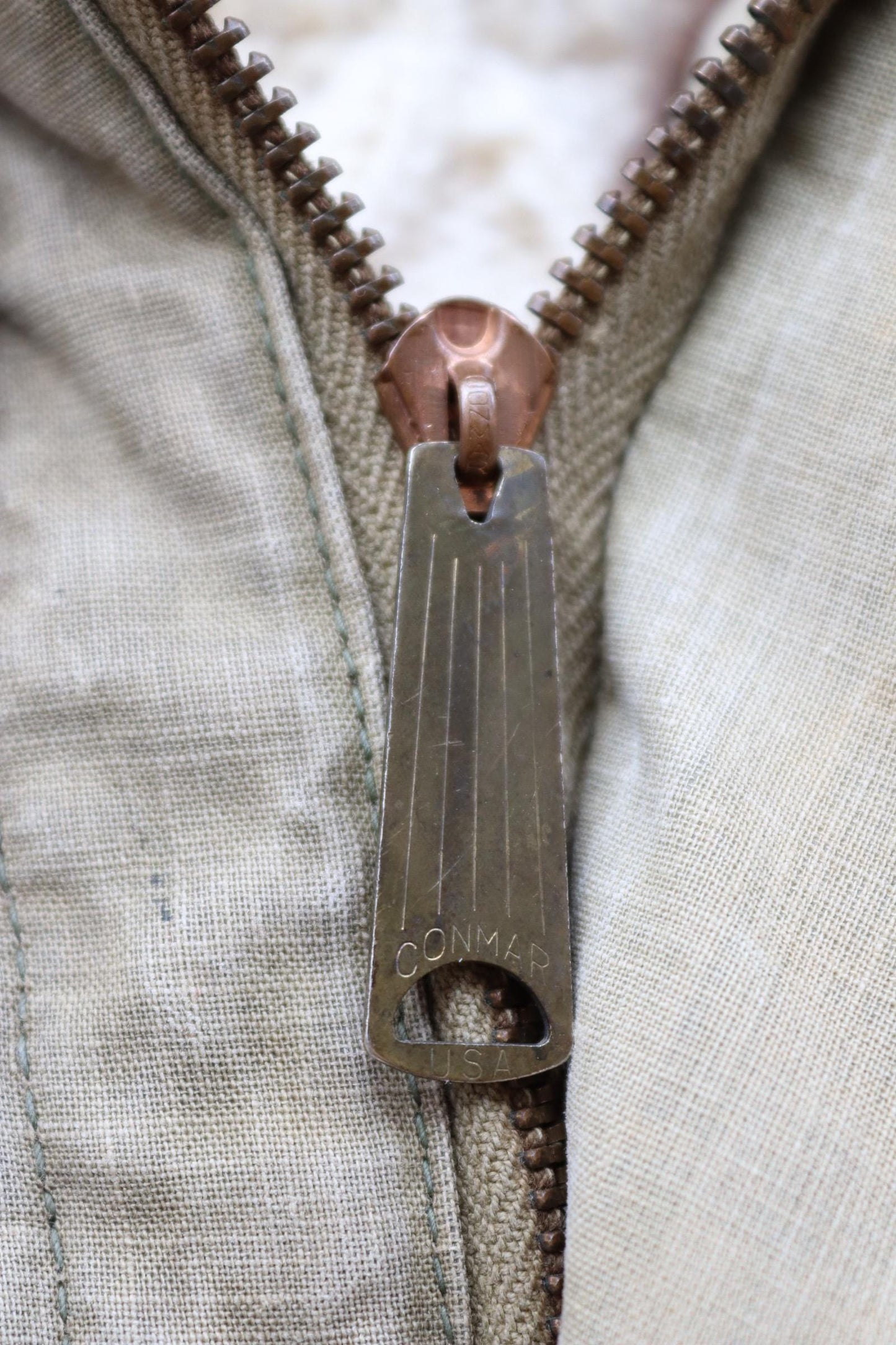 Vintage 1940s 40s WW2 USN US navy naval khaki green military overcoat parka coat jacket foul wet weather 44” chest PT boat torpedo deck