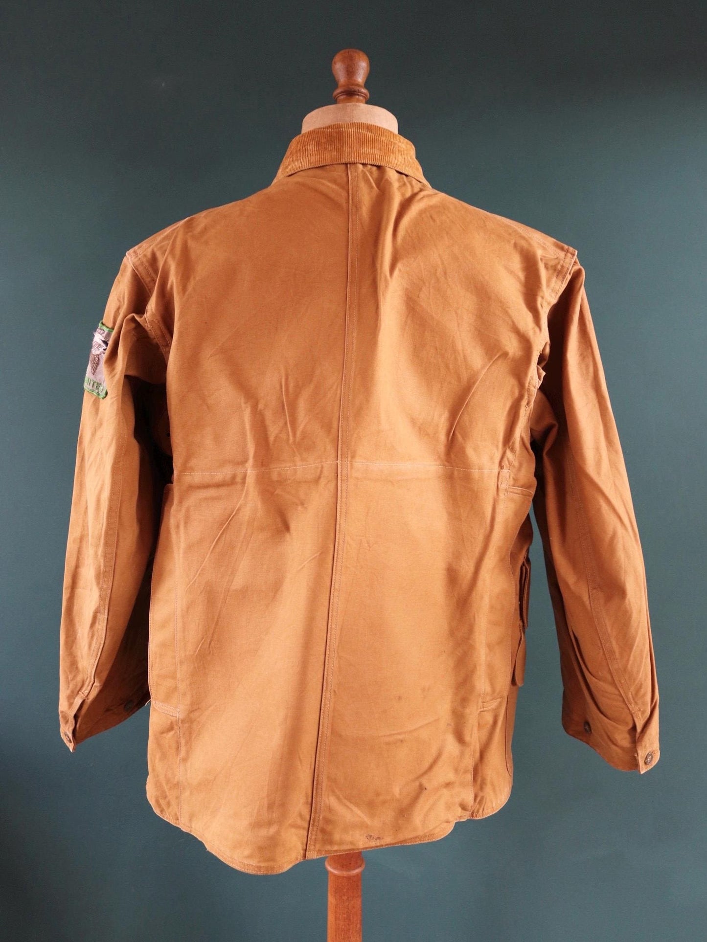 Vintage 1930s 30s 1940s 40s Red Head tin cloth duck cotton canvas hunting shooting jacket 47” chest Red Head American workwear work chore