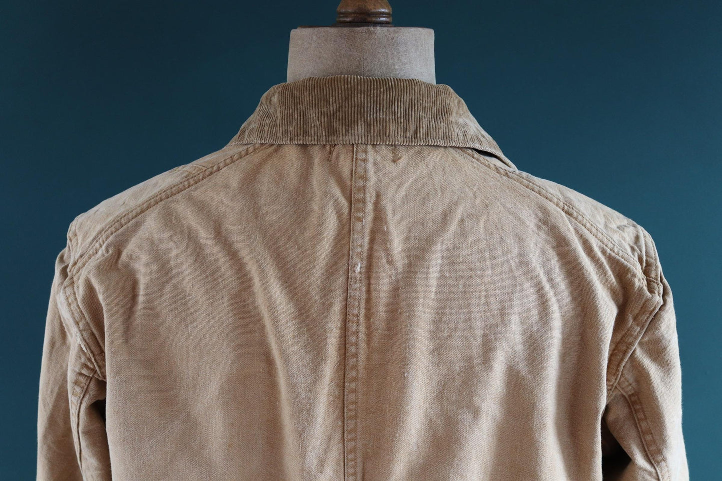 Vintage 1920s 20s 1930s 30s tin cloth duck cotton canvas hunting shooting jacket 46” chest Hettrick American workwear work chore