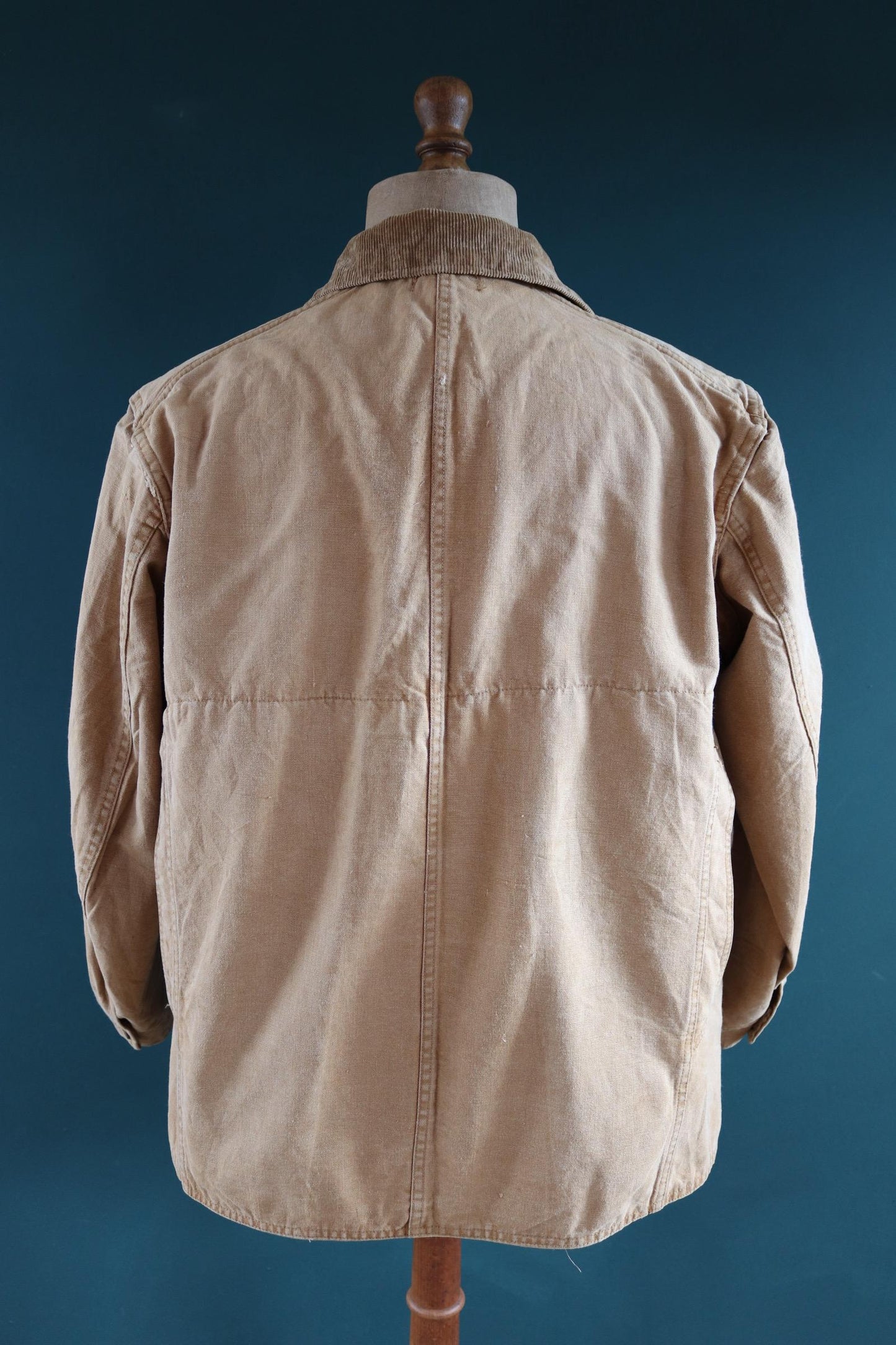 Vintage 1920s 20s 1930s 30s tin cloth duck cotton canvas hunting shooting jacket 46” chest Hettrick American workwear work chore