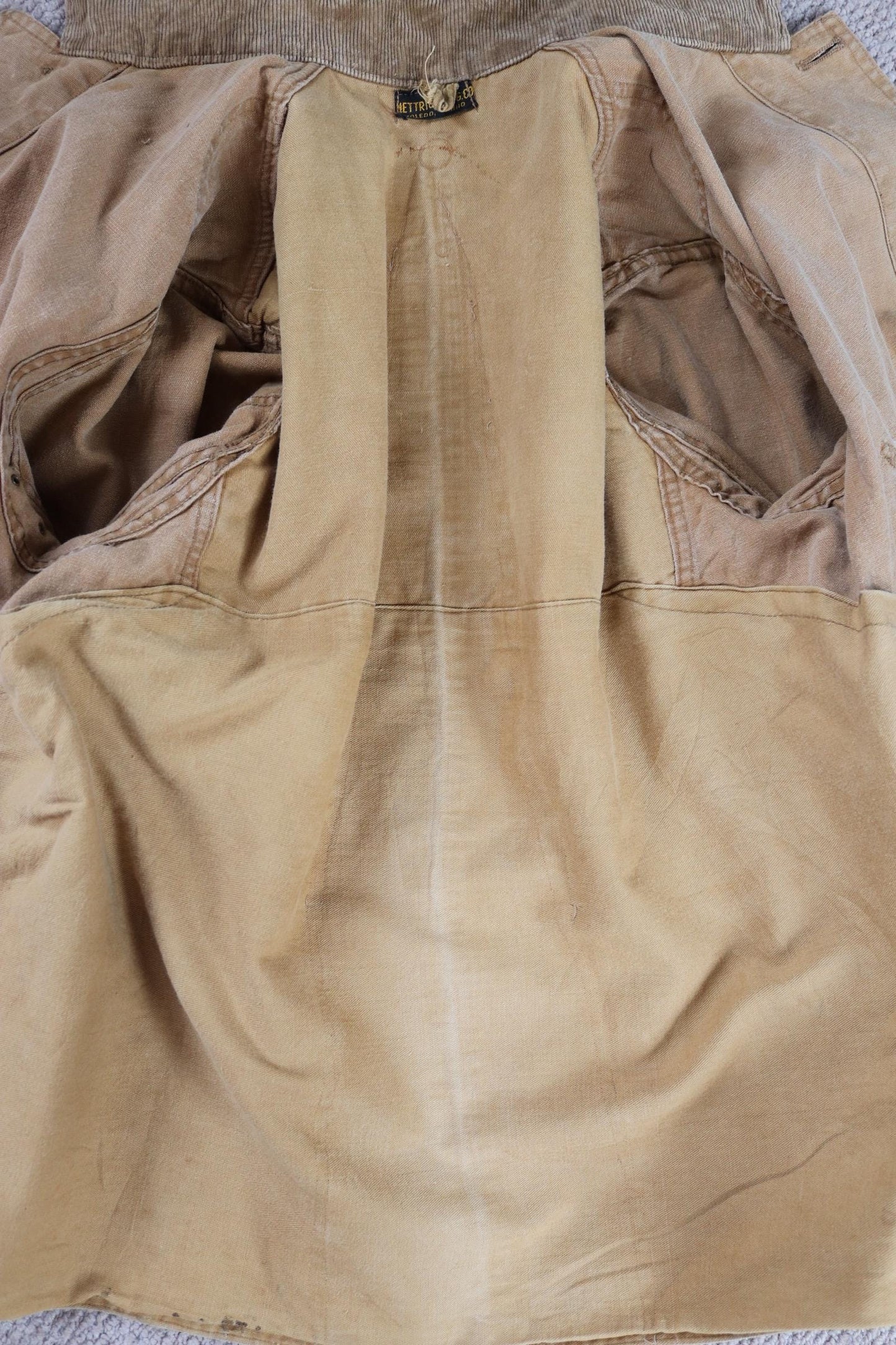 Vintage 1920s 30s workwear jacket - tin cloth hunting - duck cotton canvas - 46” chest - American chore