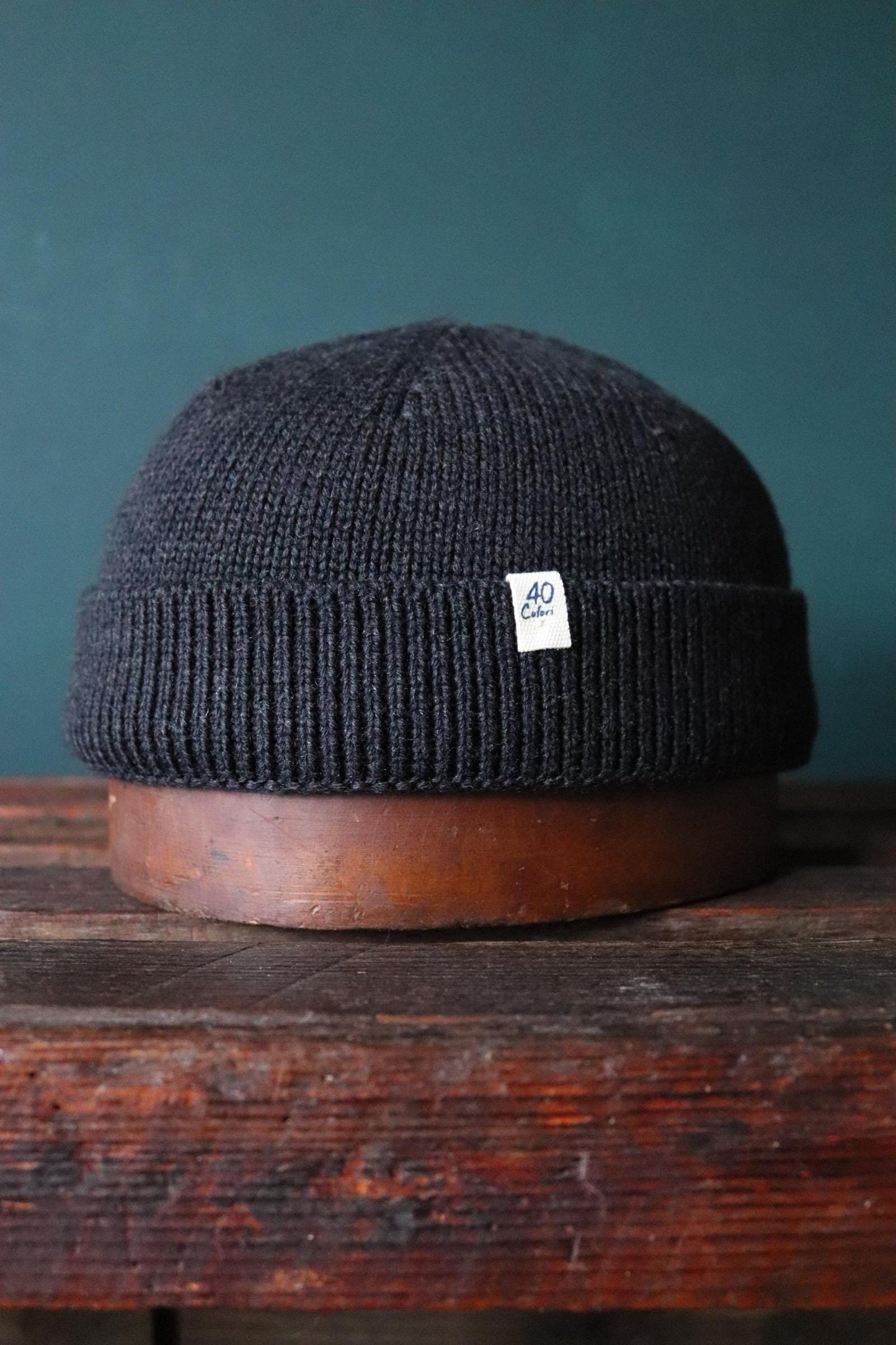 40 Colori 100% merino wool fisherman’s beanie hat watch cap charcoal grey made in Italy