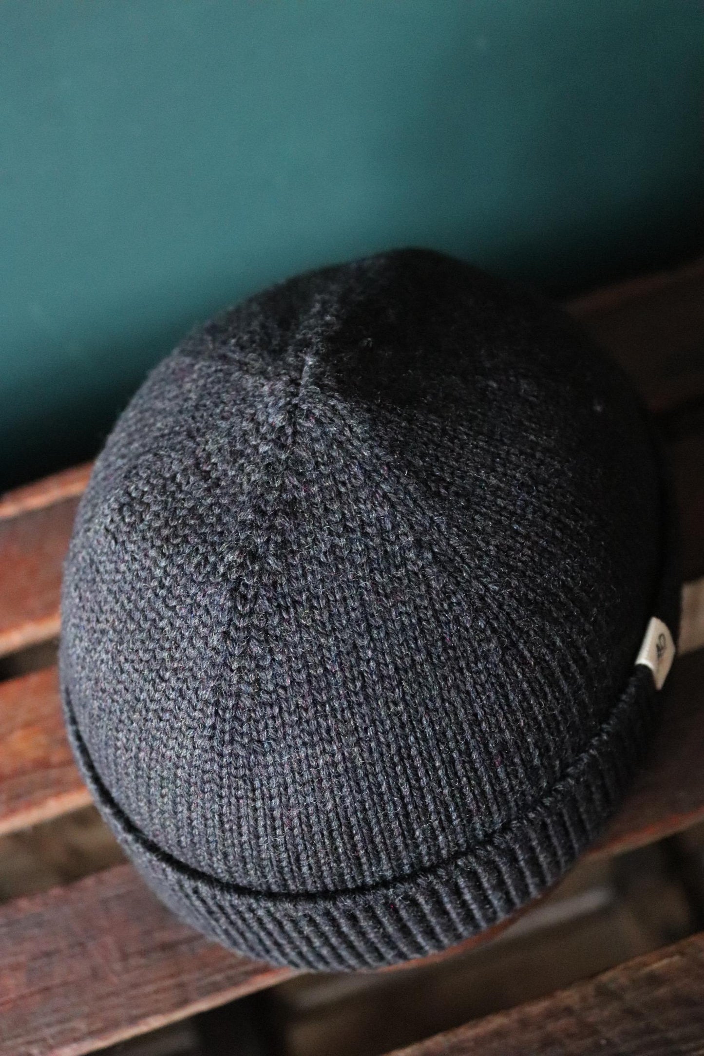 40 Colori 100% merino wool fisherman’s beanie hat watch cap charcoal grey made in Italy