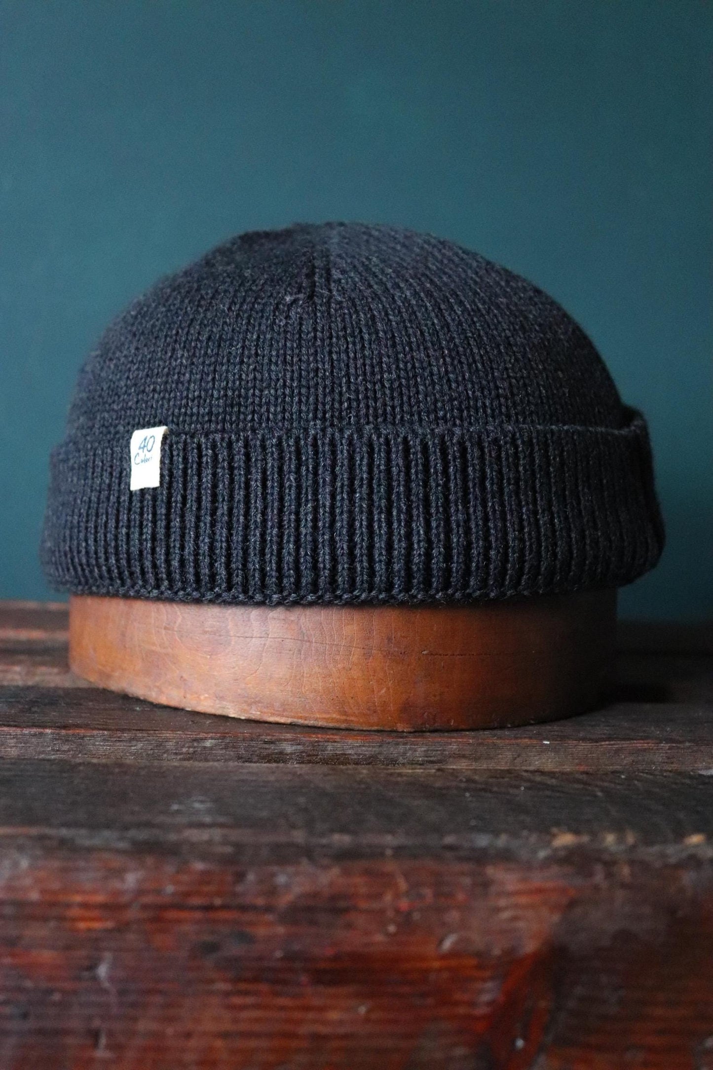 40 Colori 100% merino wool fisherman’s beanie hat watch cap charcoal grey made in Italy