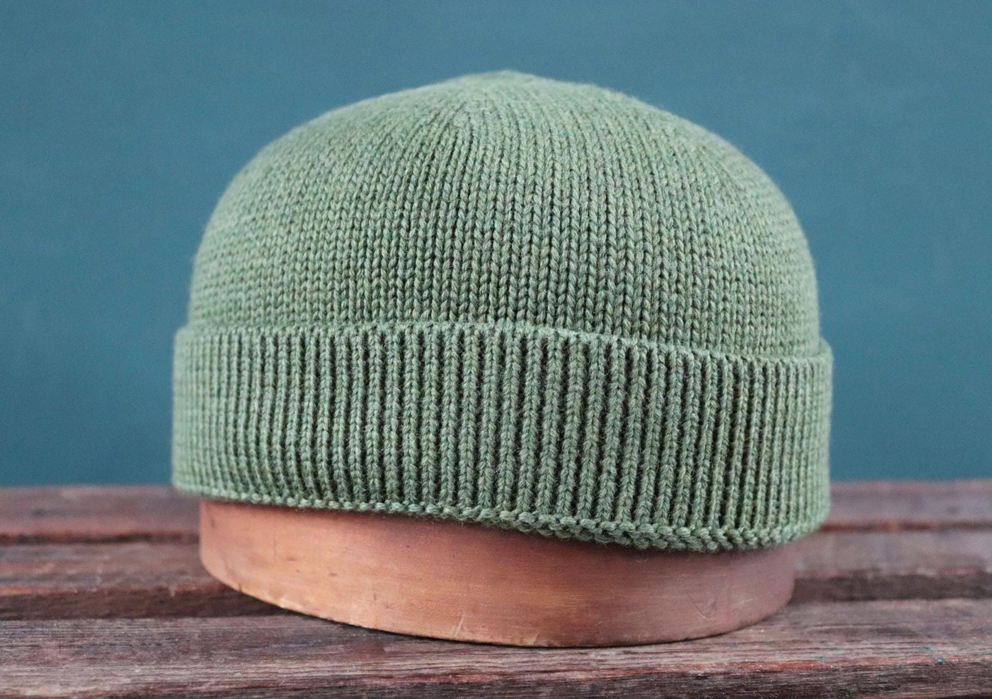 40 Colori 100% merino wool fisherman’s beanie hat watch cap olive green made in Italy