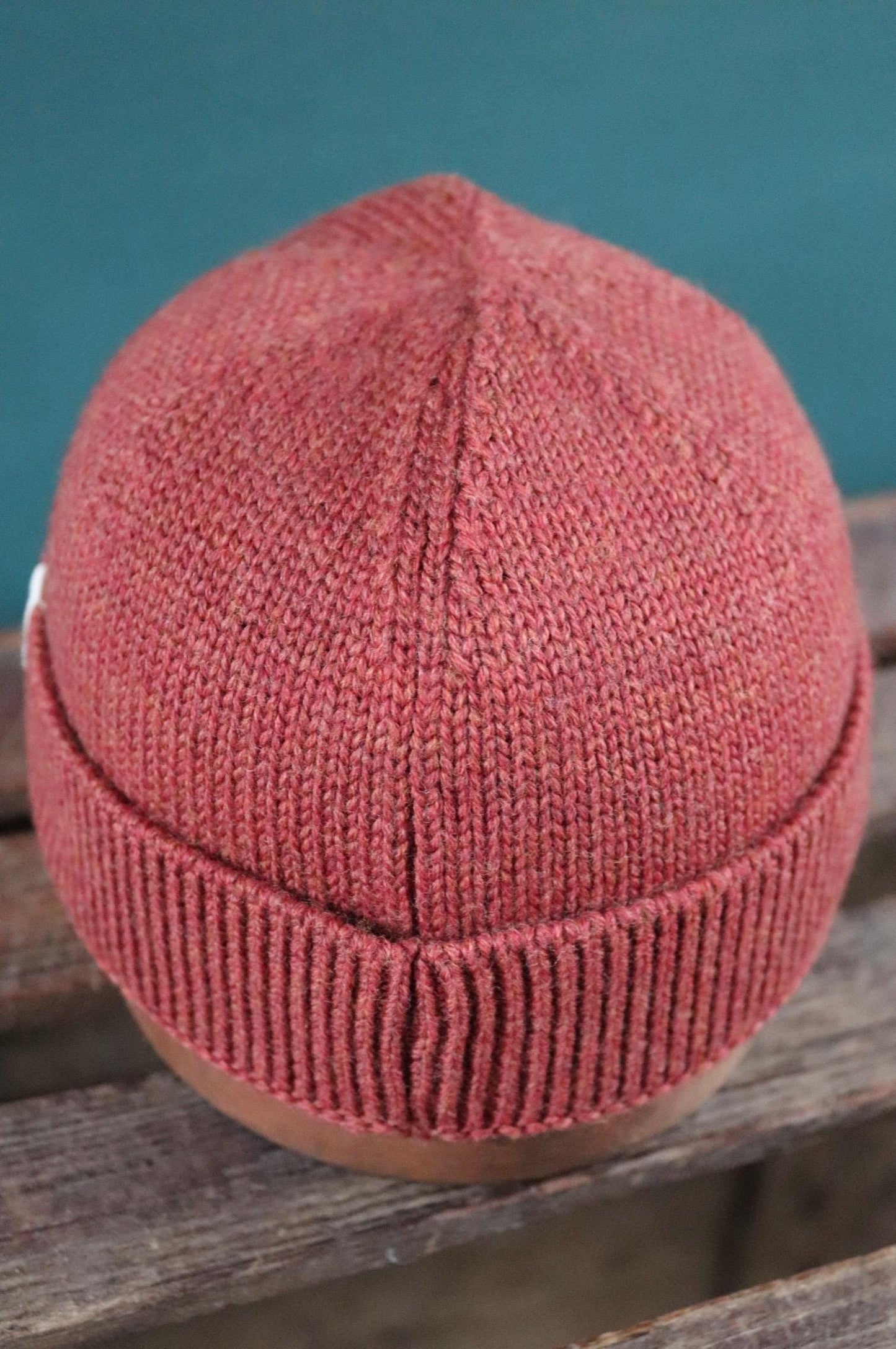 40 Colori 100% merino wool fisherman’s beanie hat watch cap rust brown made in Italy