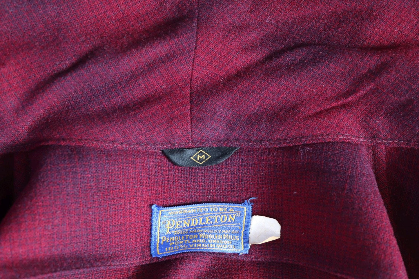 Vintage 1930s 30s 1940s 40s Pendleton red burgundy maroon tartan shadow plaid wool dressing gown robe belted made in USA smoking jacket 50”