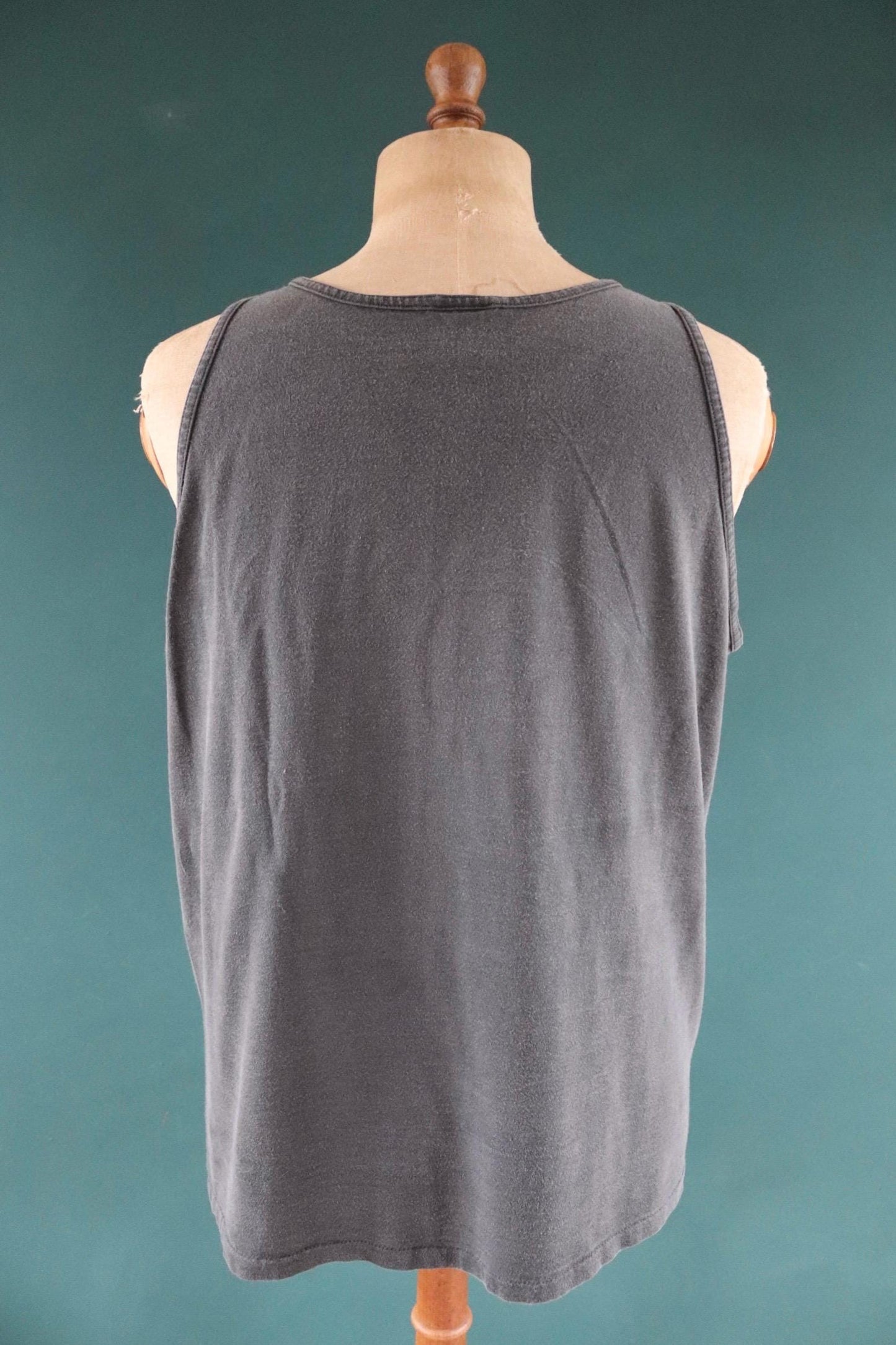Vintage 1990s gorilla snot tank top - faded black cotton vest - 44" chest