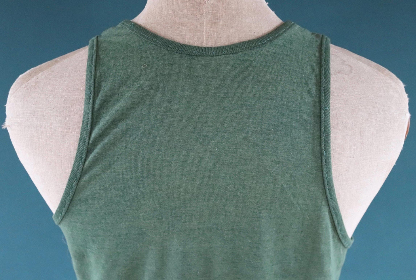 Vintage 1980s t shirt - green vest - Bucks print - cotton sportswear singlet - 39” chest