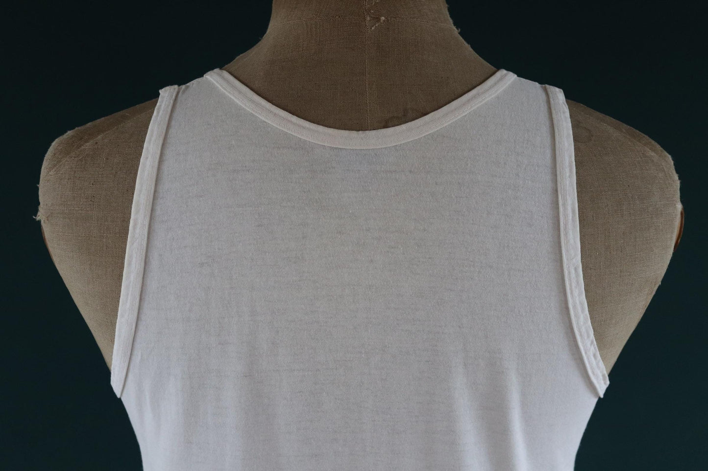Vintage 1980s 80s 1990s 90s off white Southside Johnny neon print cotton singlet vest sports sportswear t shirt 38” chest