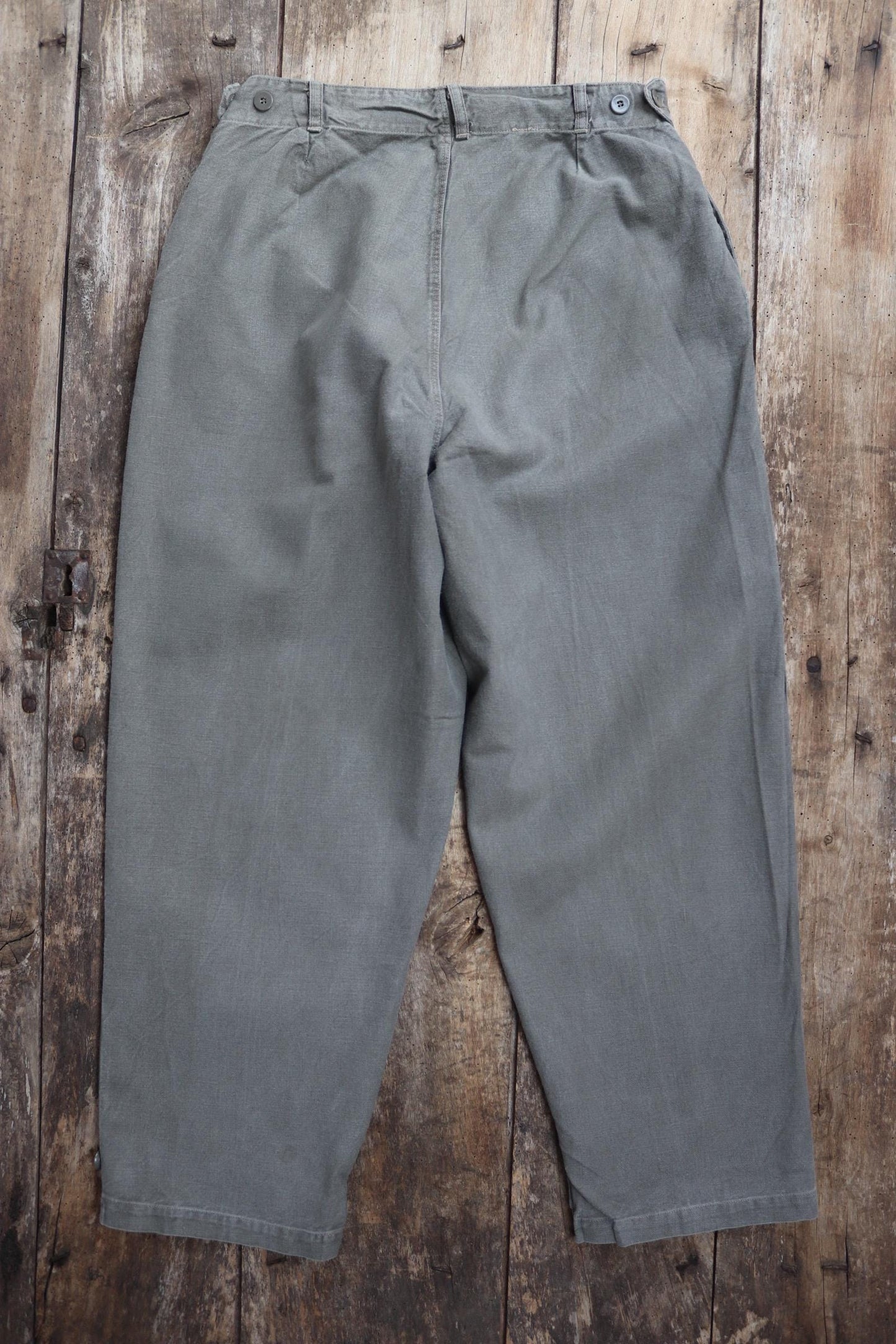 Vintage 1940s 1950s Swedish cargo trousers pants military women’s cotton twill utility workwear work chore 29” 31” x 28”