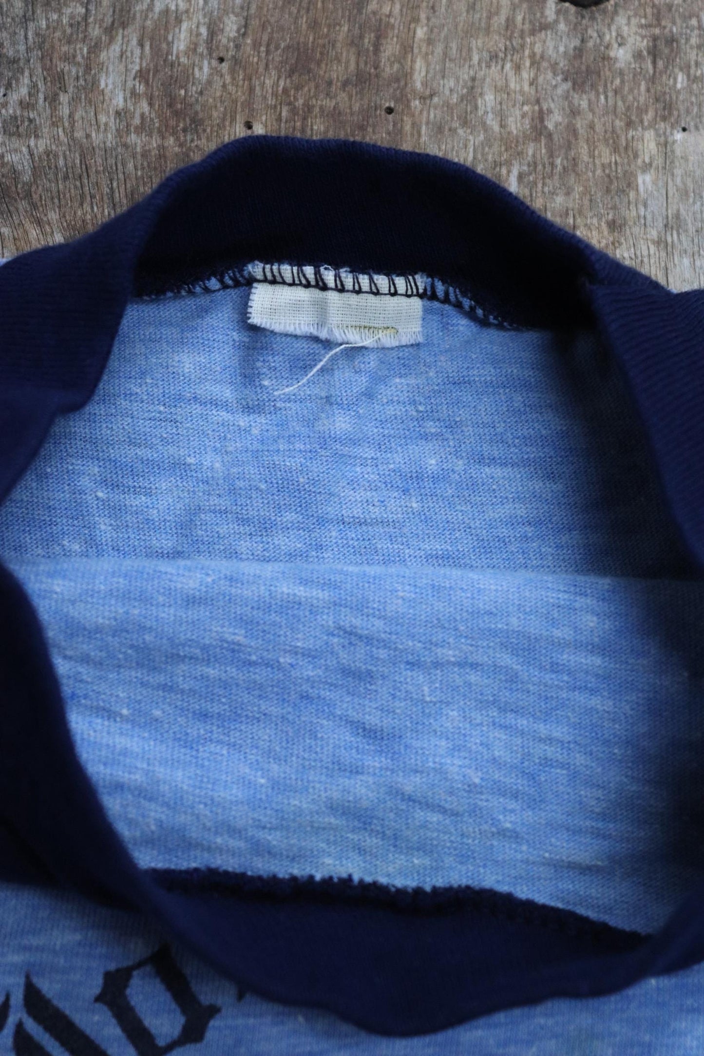 Vintage 1980s 80s blue heather marl poly cotton kids school sports sportswear t shirt 30” chest