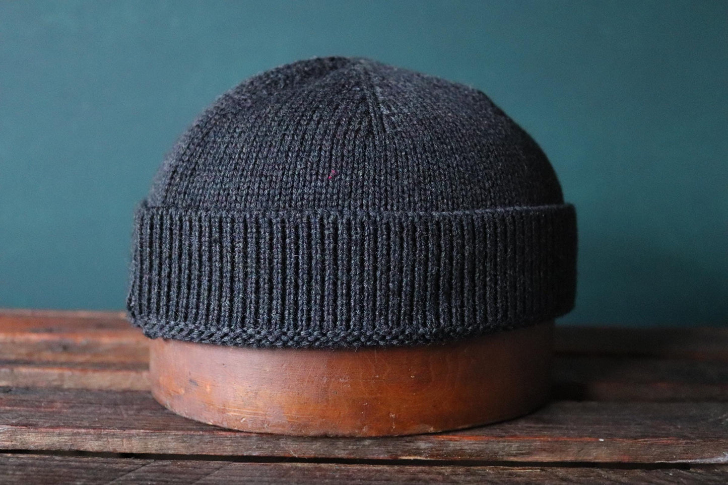 40 Colori 100% merino wool fisherman’s beanie hat watch cap charcoal grey made in Italy