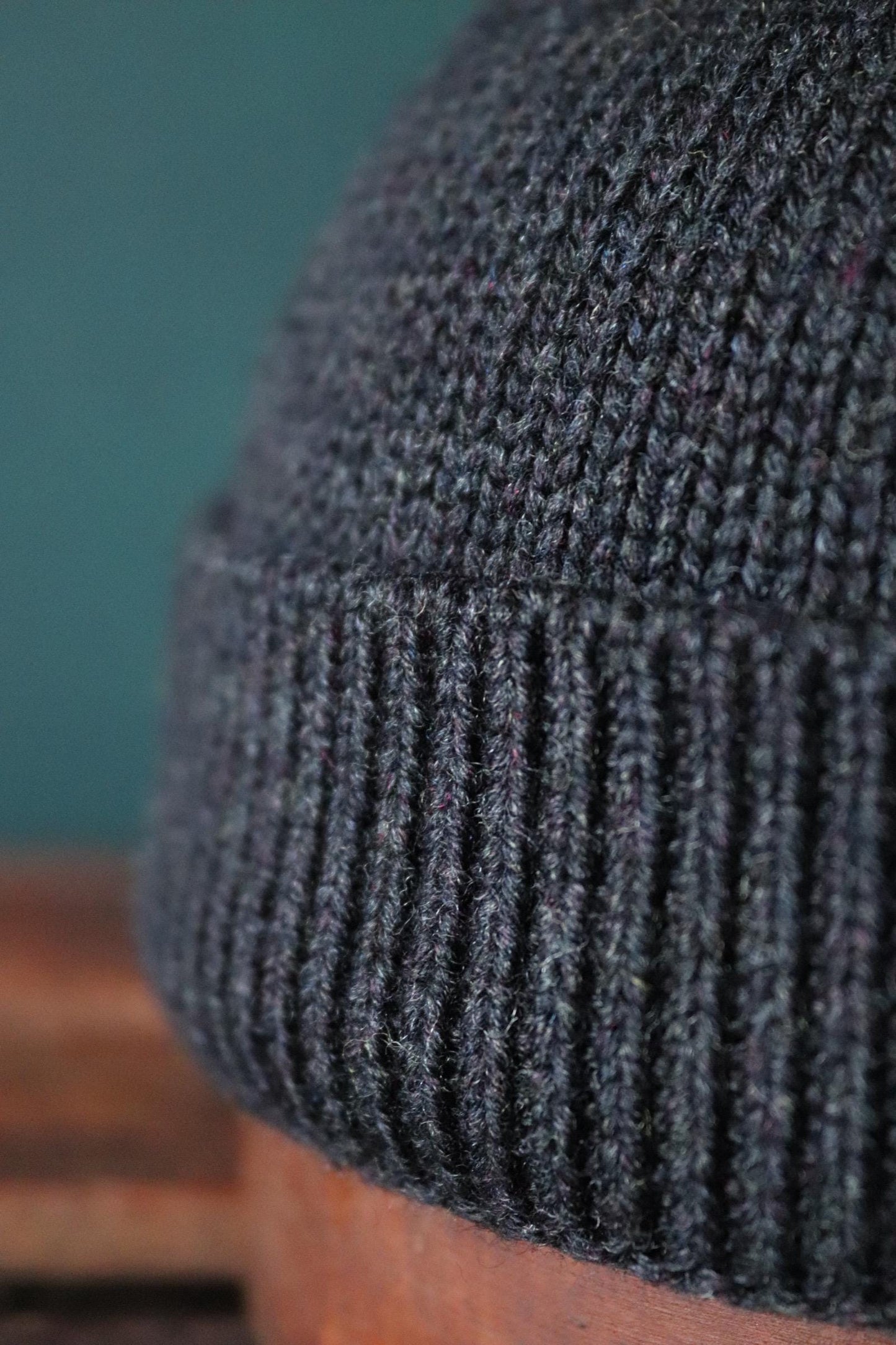 40 Colori 100% merino wool fisherman’s beanie hat watch cap charcoal grey made in Italy