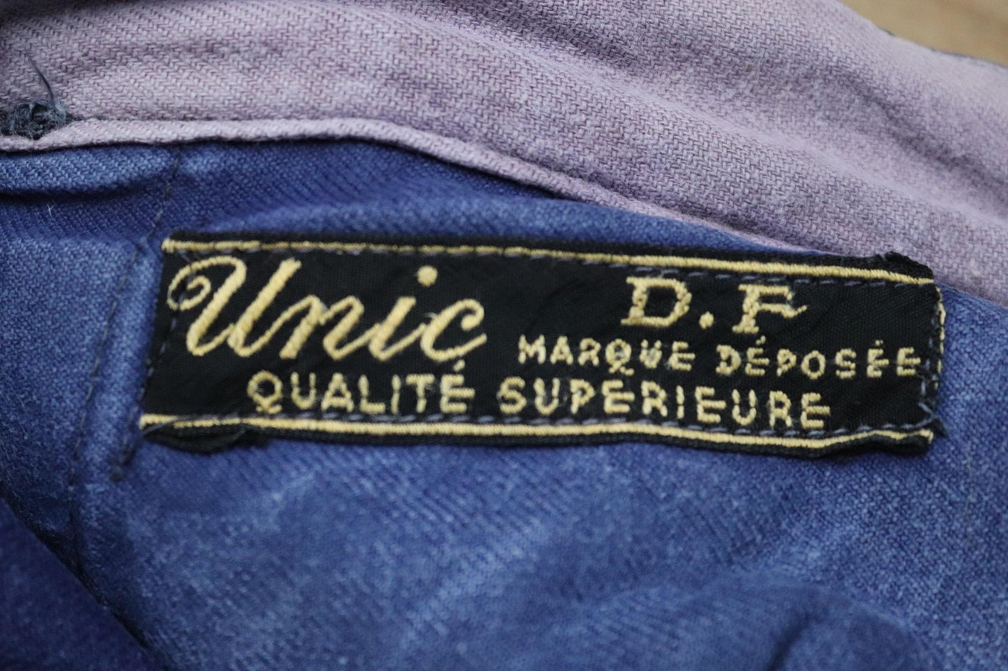 Vintage French workwear trousers pants indigo cotton twill 1940s 1950s work chore 32” x 27”