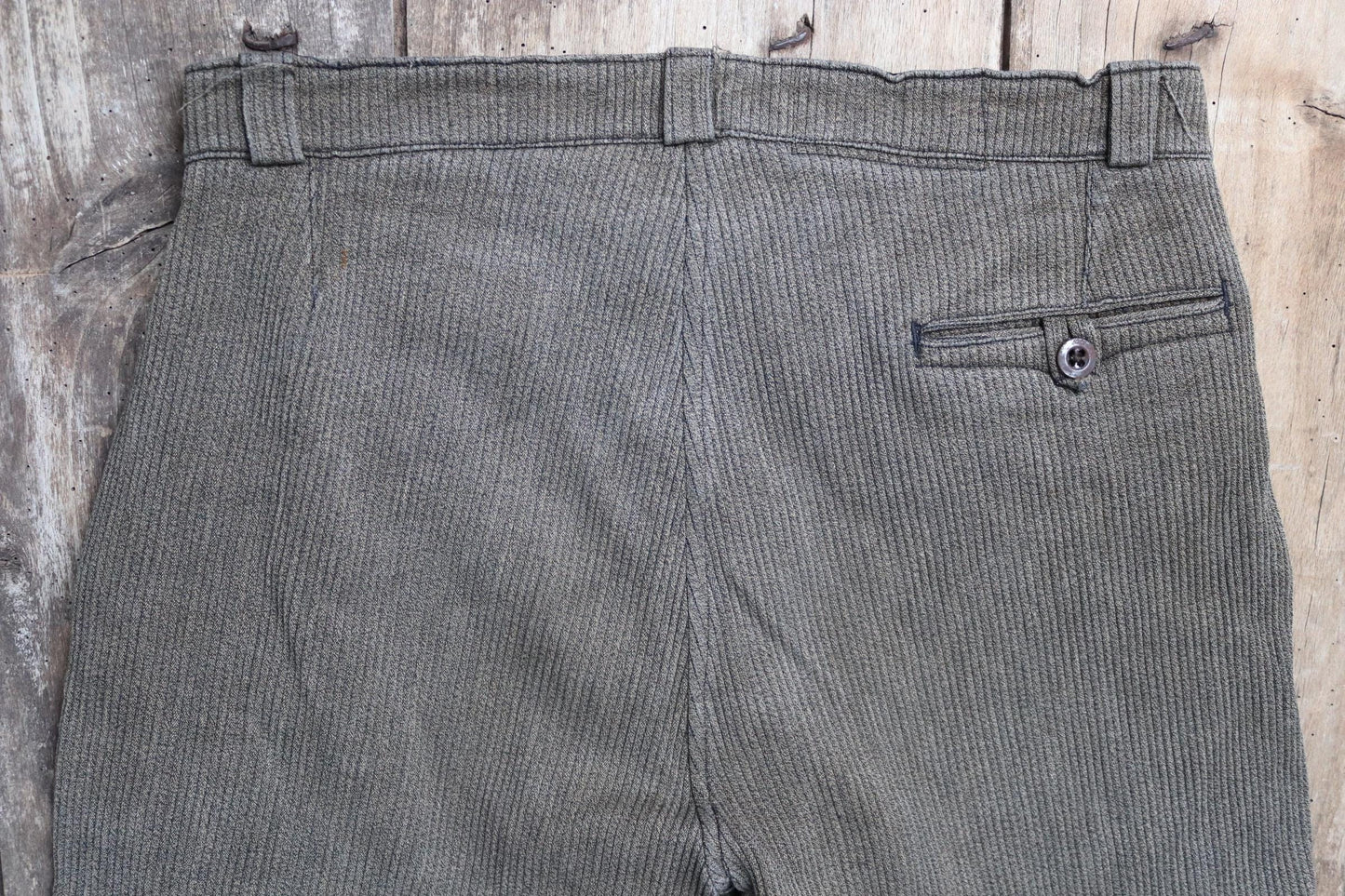 Vintage French workwear trousers pants Mont St Michel brown corduroy hunting riding breeches 32” x 23” jodhpurs 1940s 1950s