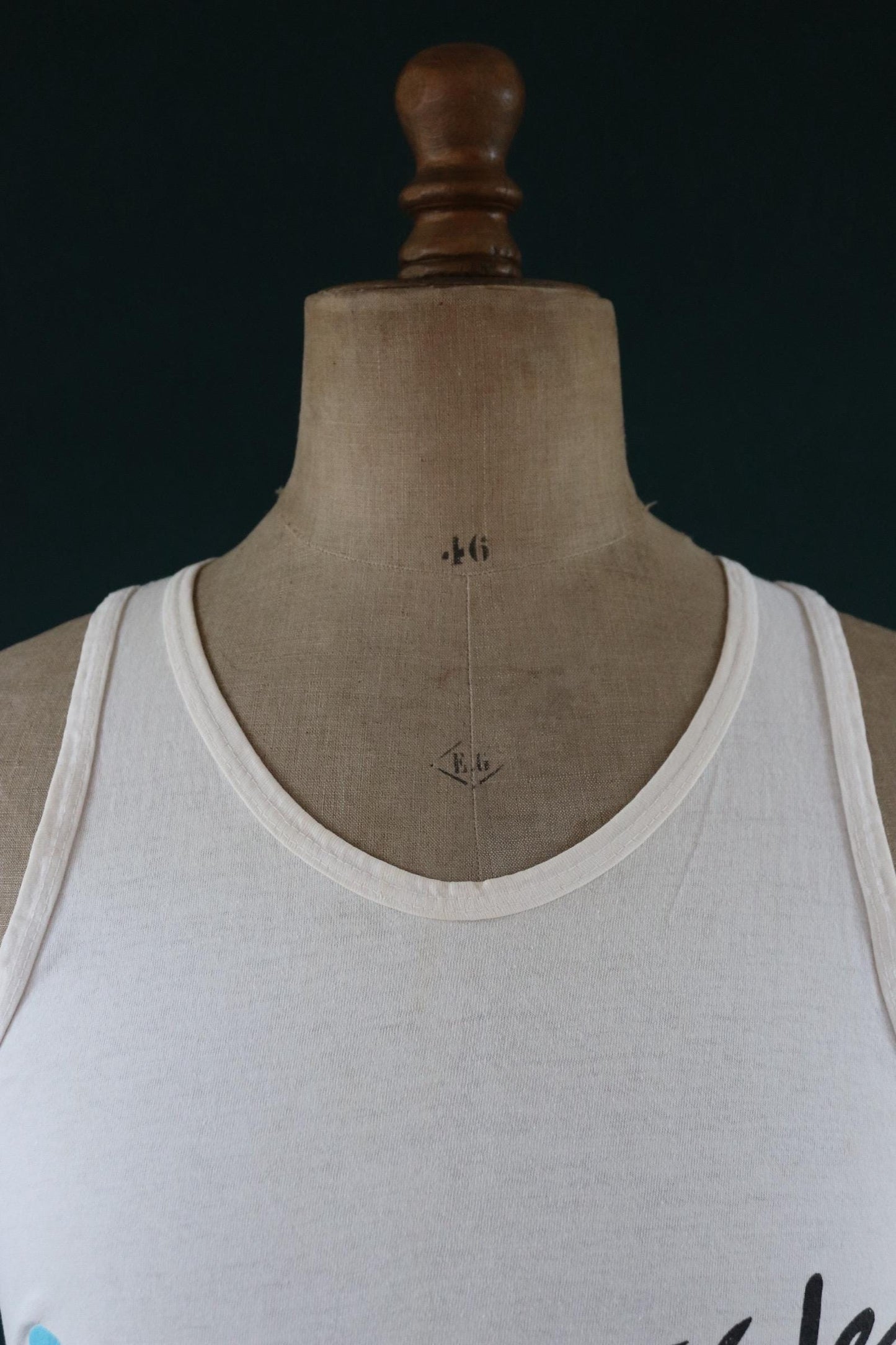 Vintage 1980s 1990s t shirt - neon and white vest - Southside Johnny print - cotton sportswear singlet - 38” chest