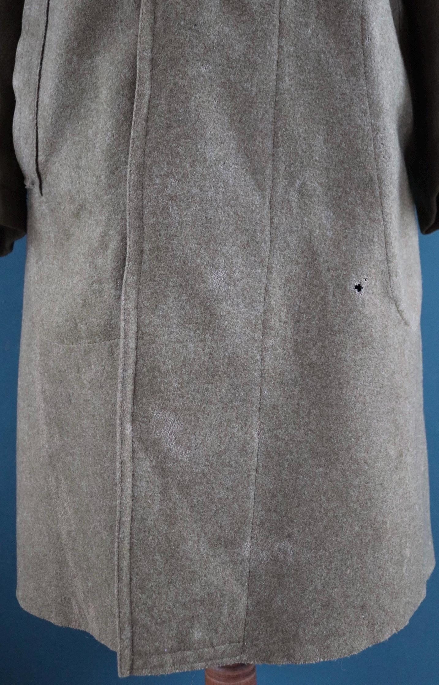 Vintage antique 1910s 10s WW1 M1917 M 1917 US army military doughboy khaki green wool trench great coat overcoat 42” chest