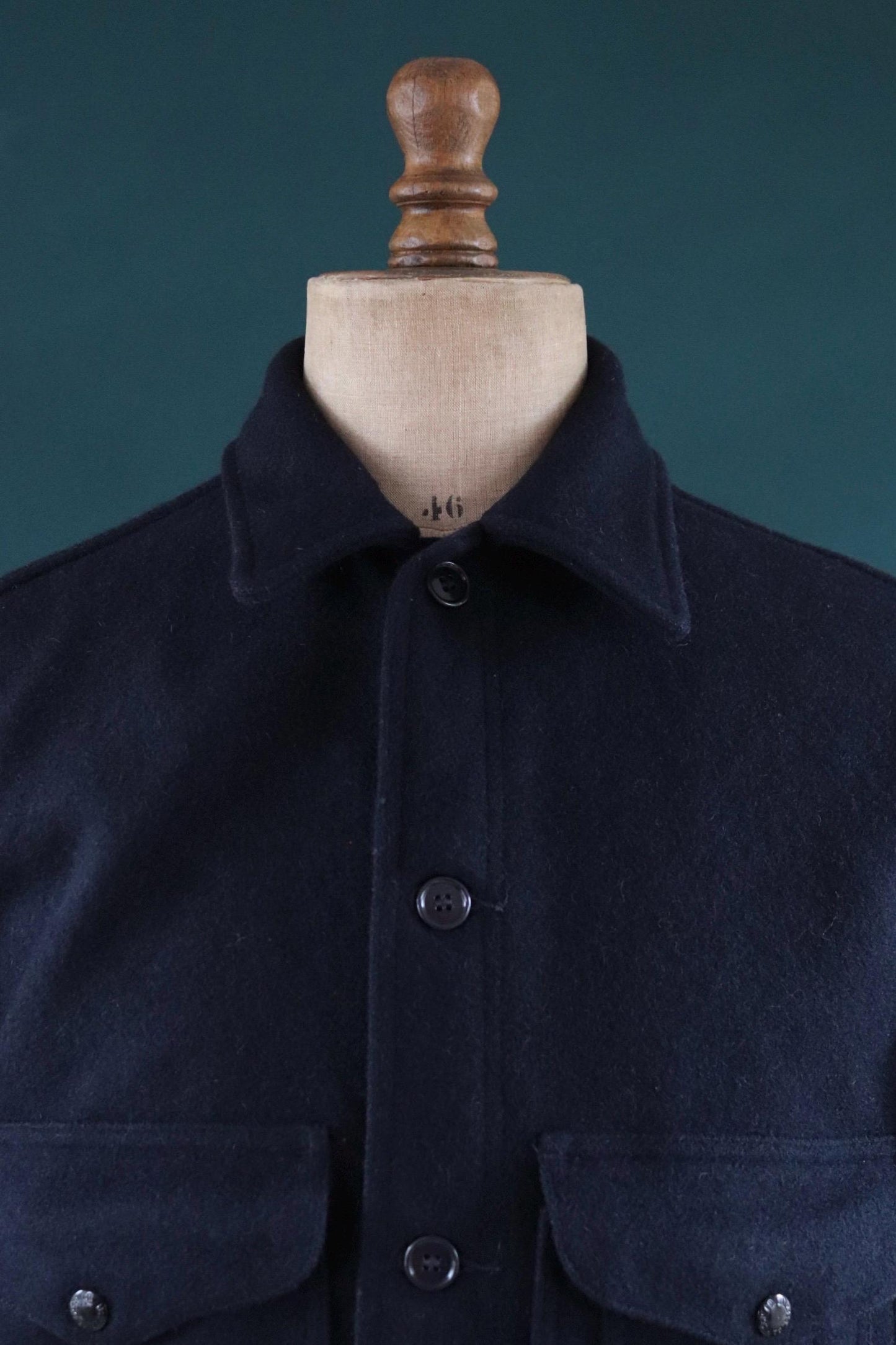 Vintage 1970s CC Filson wool workwear shirt - cruiser hunting jacket - blue CPO - 47” chest - camping