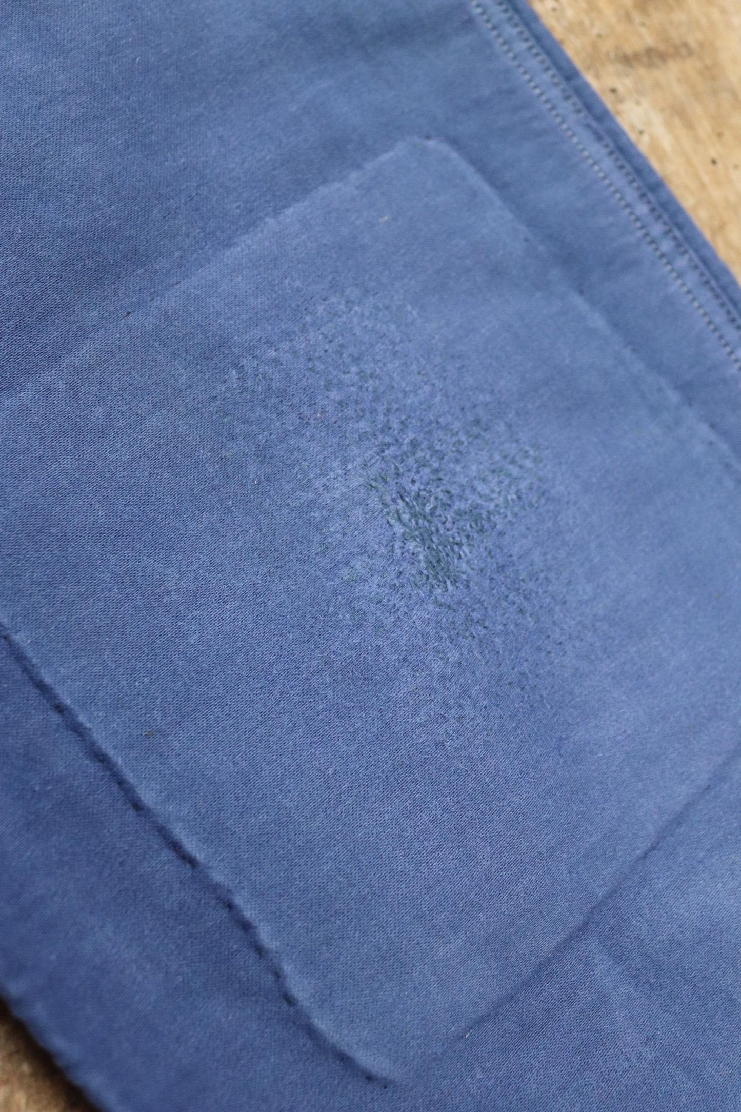 Vintage French workwear overalls dungarees moleskin work chore bib brace 37” x 28” bleu de travail repaired darned 1960s