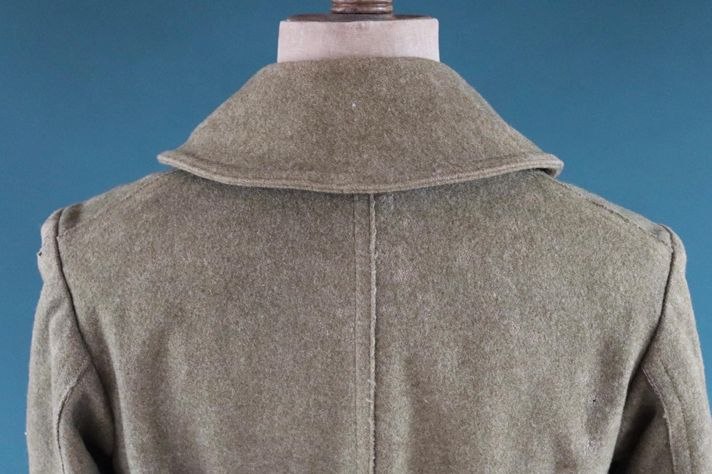 Vintage antique 1910s 10s WW1 M1917 M 1917 US army military doughboy khaki green wool trench great coat overcoat 42” chest
