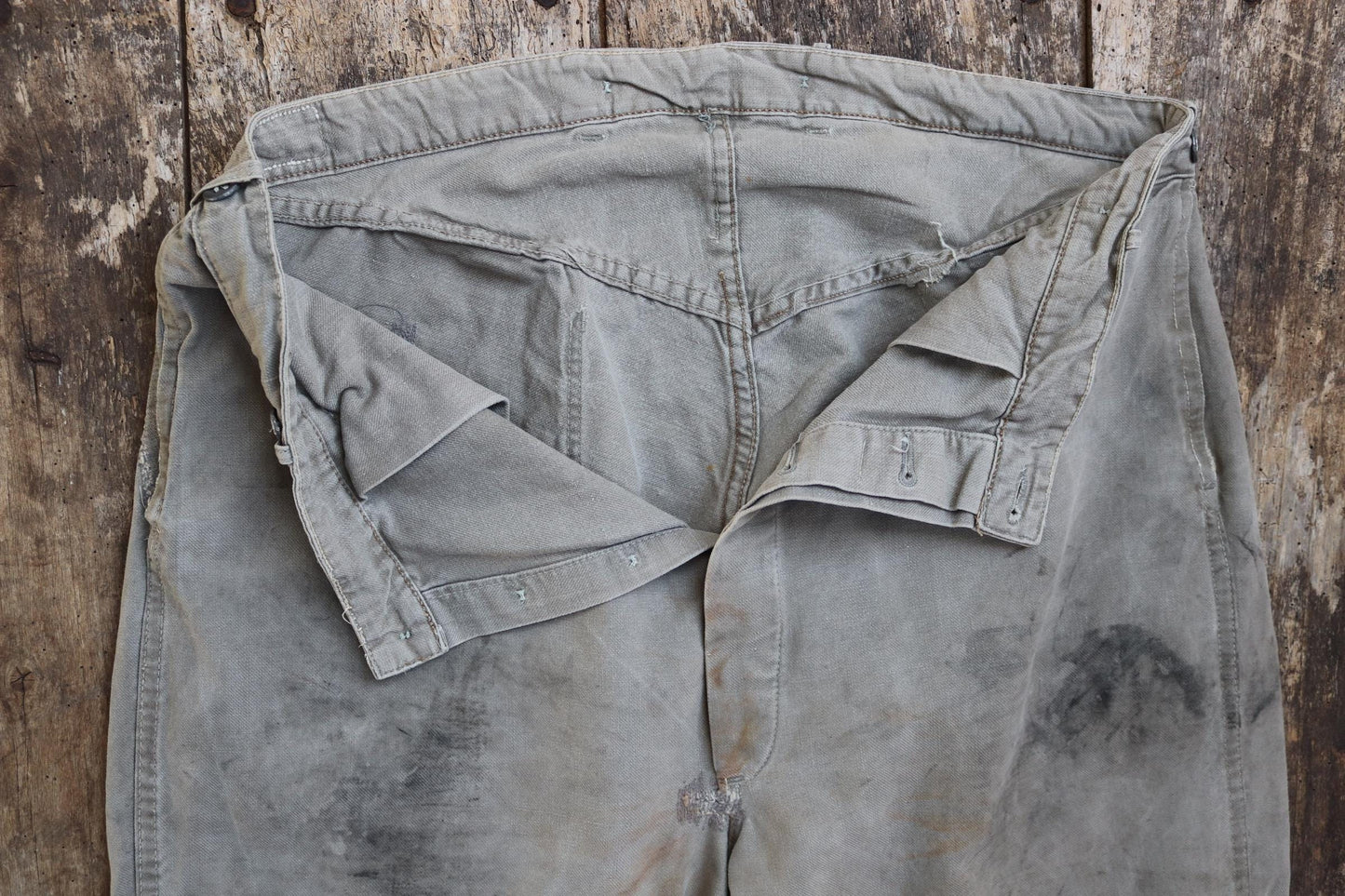 Vintage 1940s 1950s Swedish workwear trousers - military utility pants - buckle back - 36” x 31”
