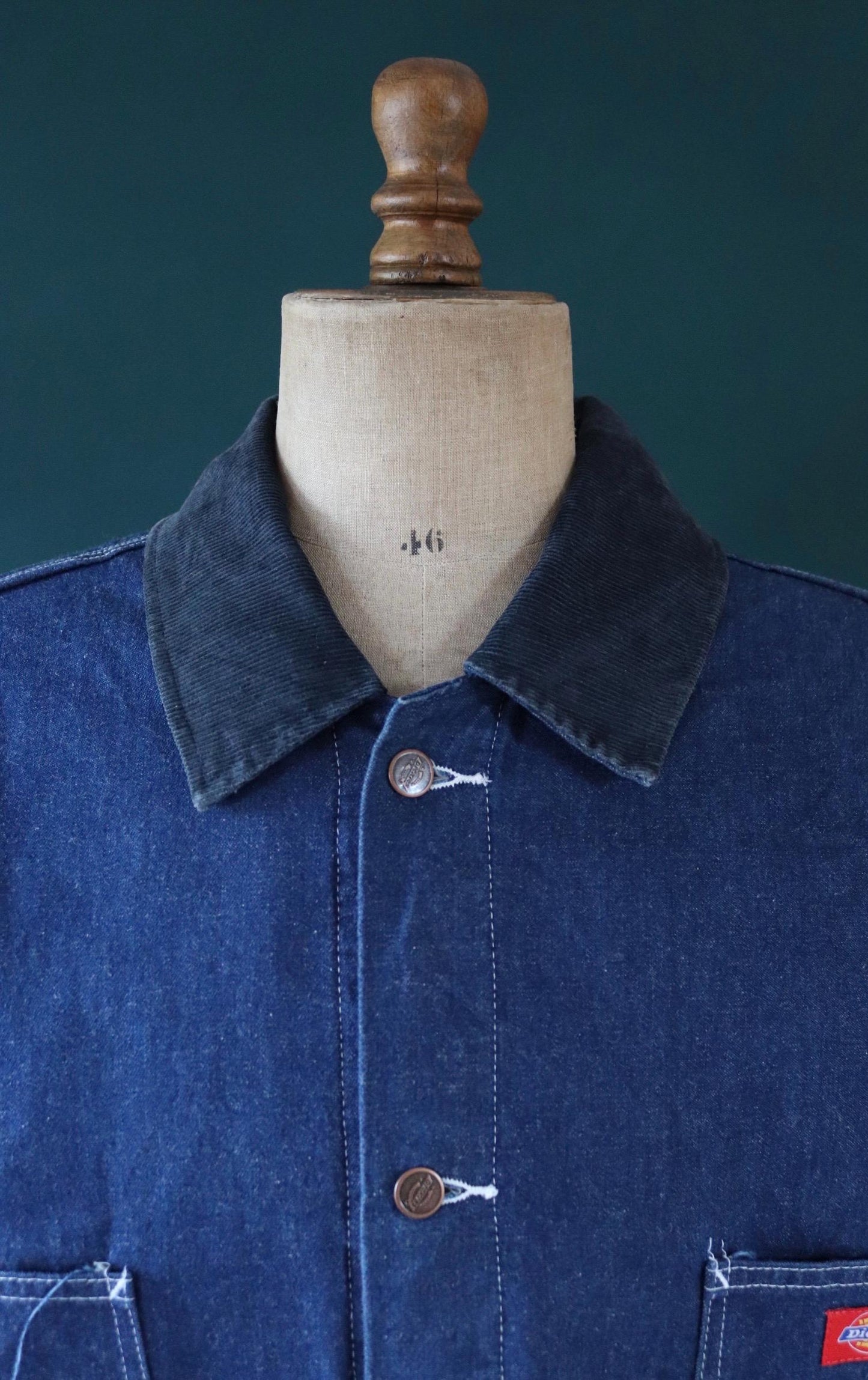 Vintage 1990s 90s Dickies blue denim blanket lined barn chore jacket workwear work chore 59” chest