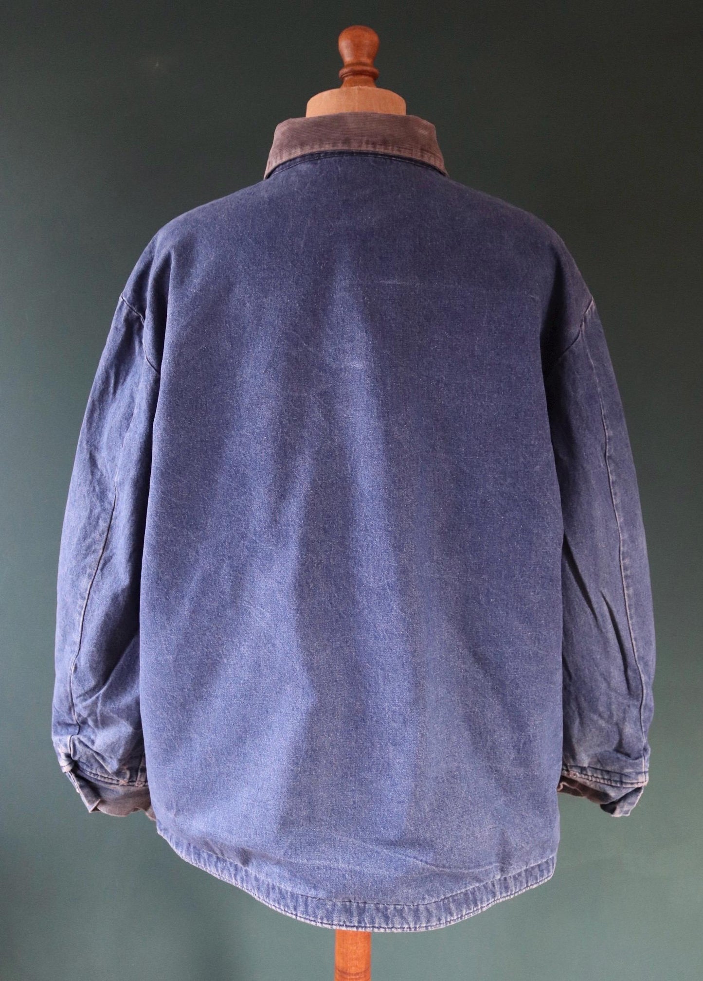 Vintage Big Ben denim chore jacket - blanket lined barn coat - 56" chest