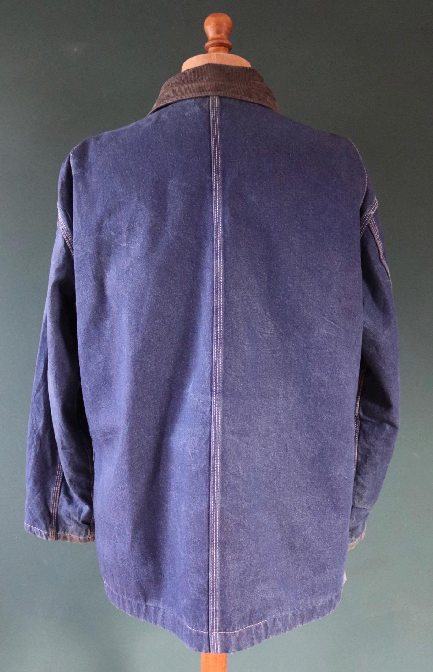 Vintage 1990s 90s Dickies blue denim blanket lined barn chore jacket workwear work chore 50” chest