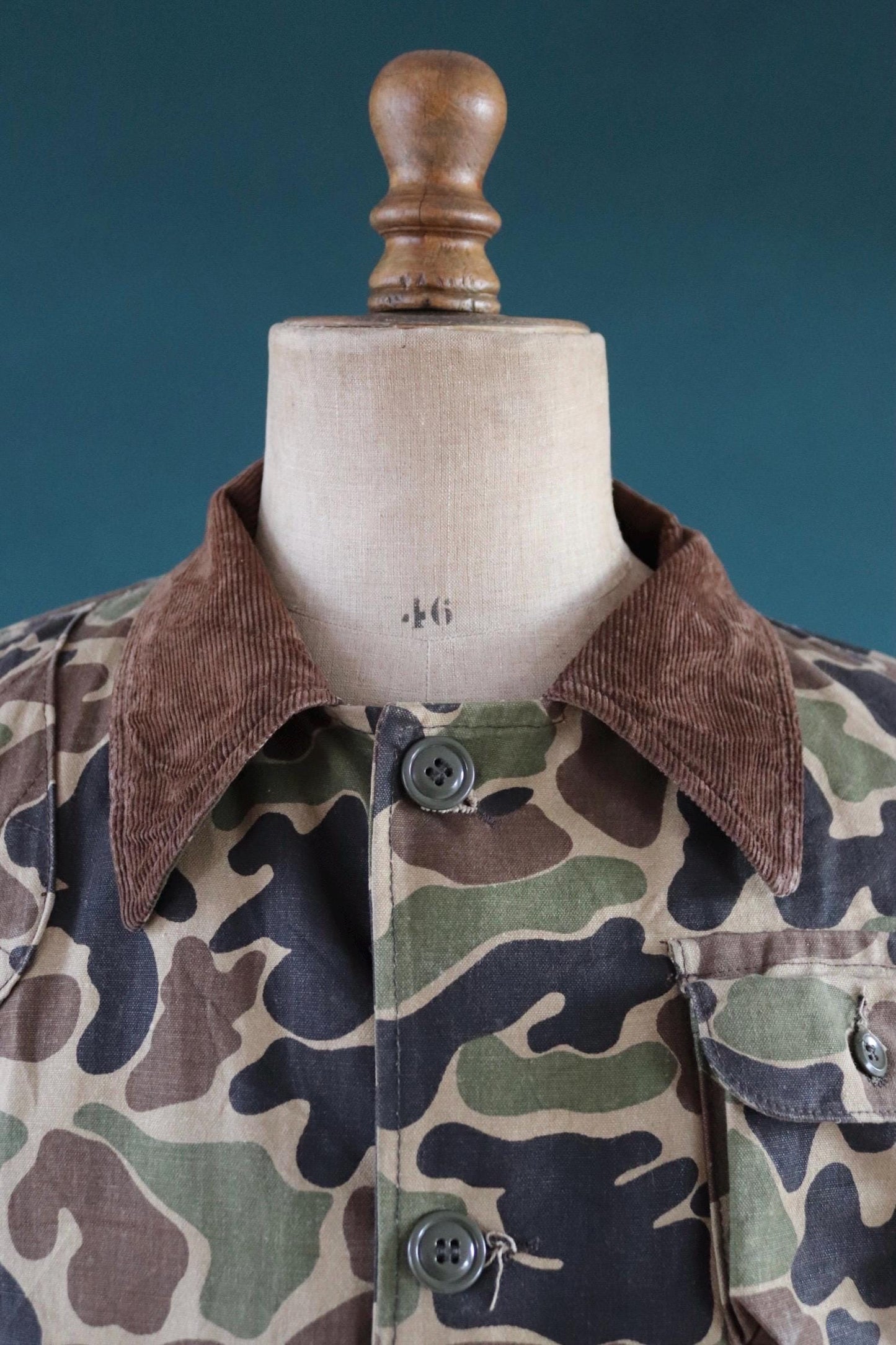 Vintage 1990s 90s Red Head camouflage camo forest woodland American hunting jacket duck cotton canvas 51" chest