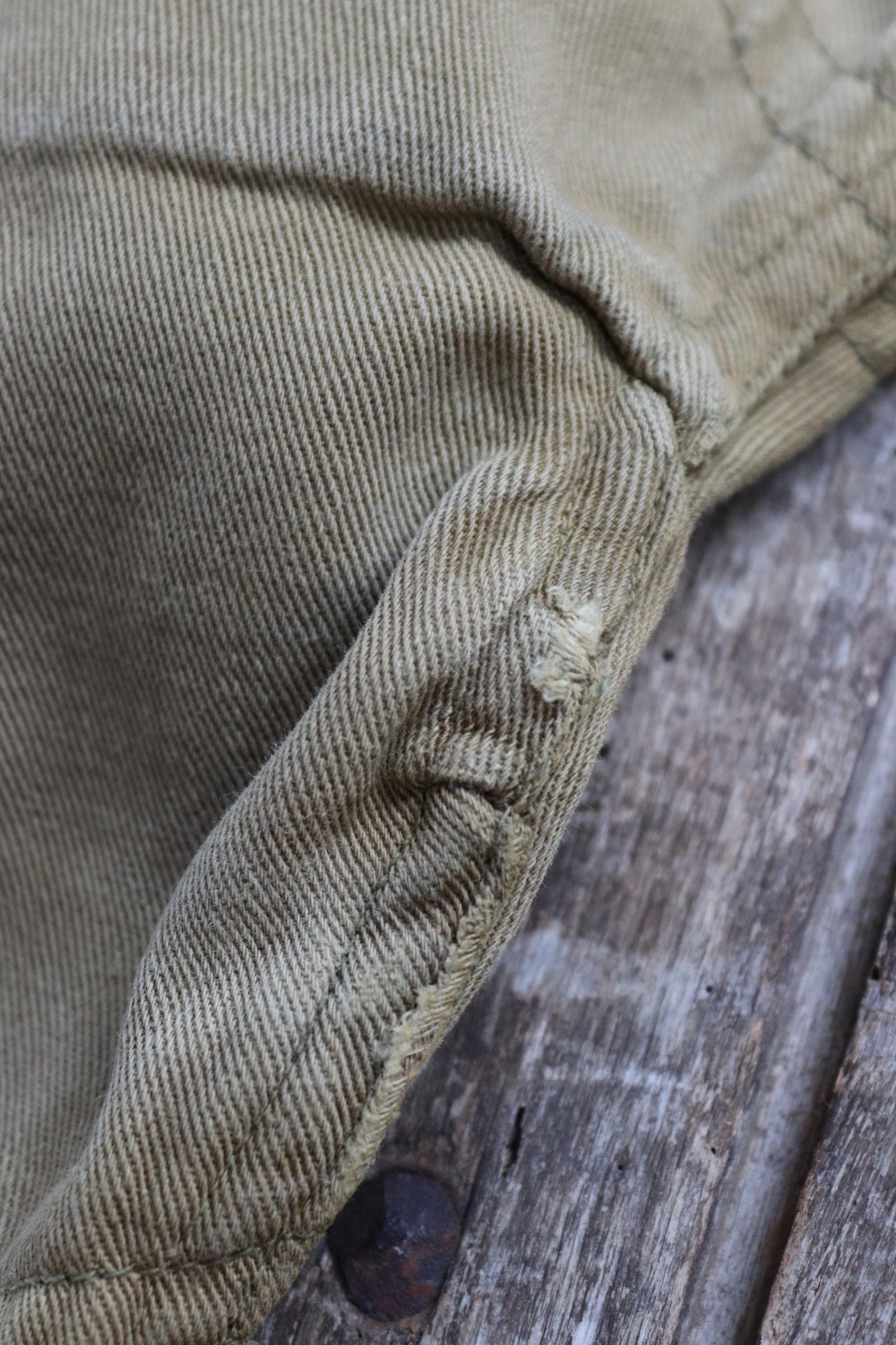 Vintage 1940s jodhpurs riding workwear khaki brown cotton twill hunting breeches 29” x 24” Union Made work chore lace up